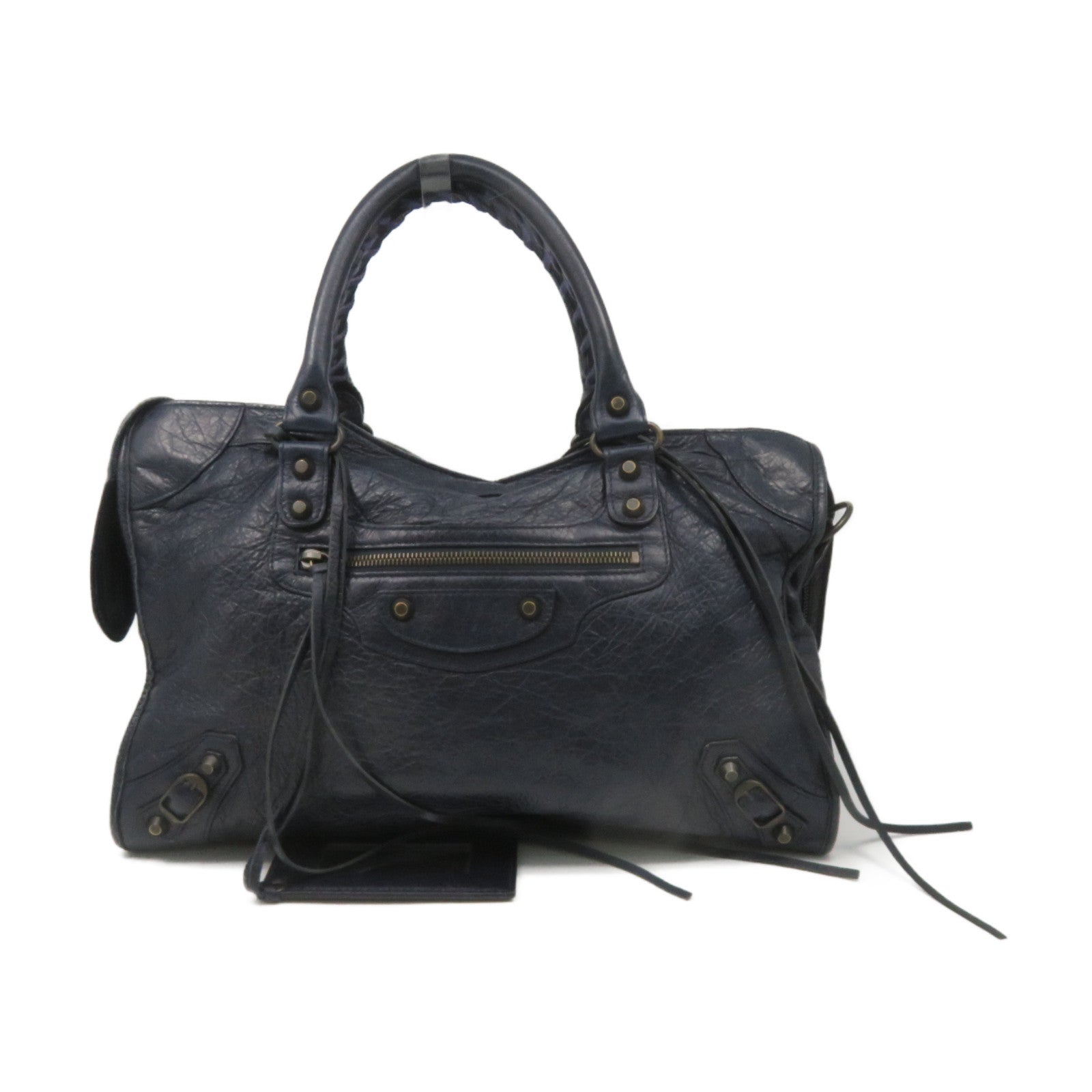 BALENCIAGA 牛皮皮革City Hand Bag肩背袋寶藍色