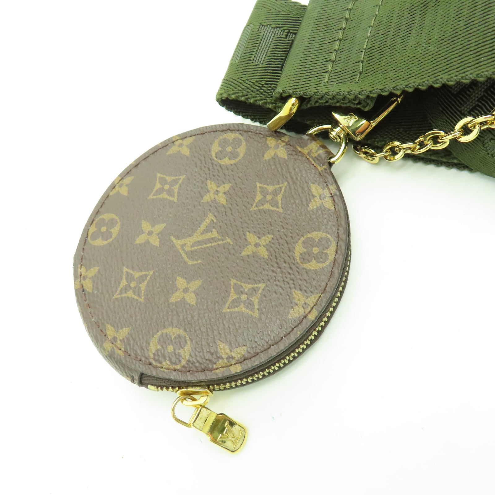 LOUIS VUITTON Monogram Multi Pochette Accessoires金扣手挽肩背兩用袋啡色