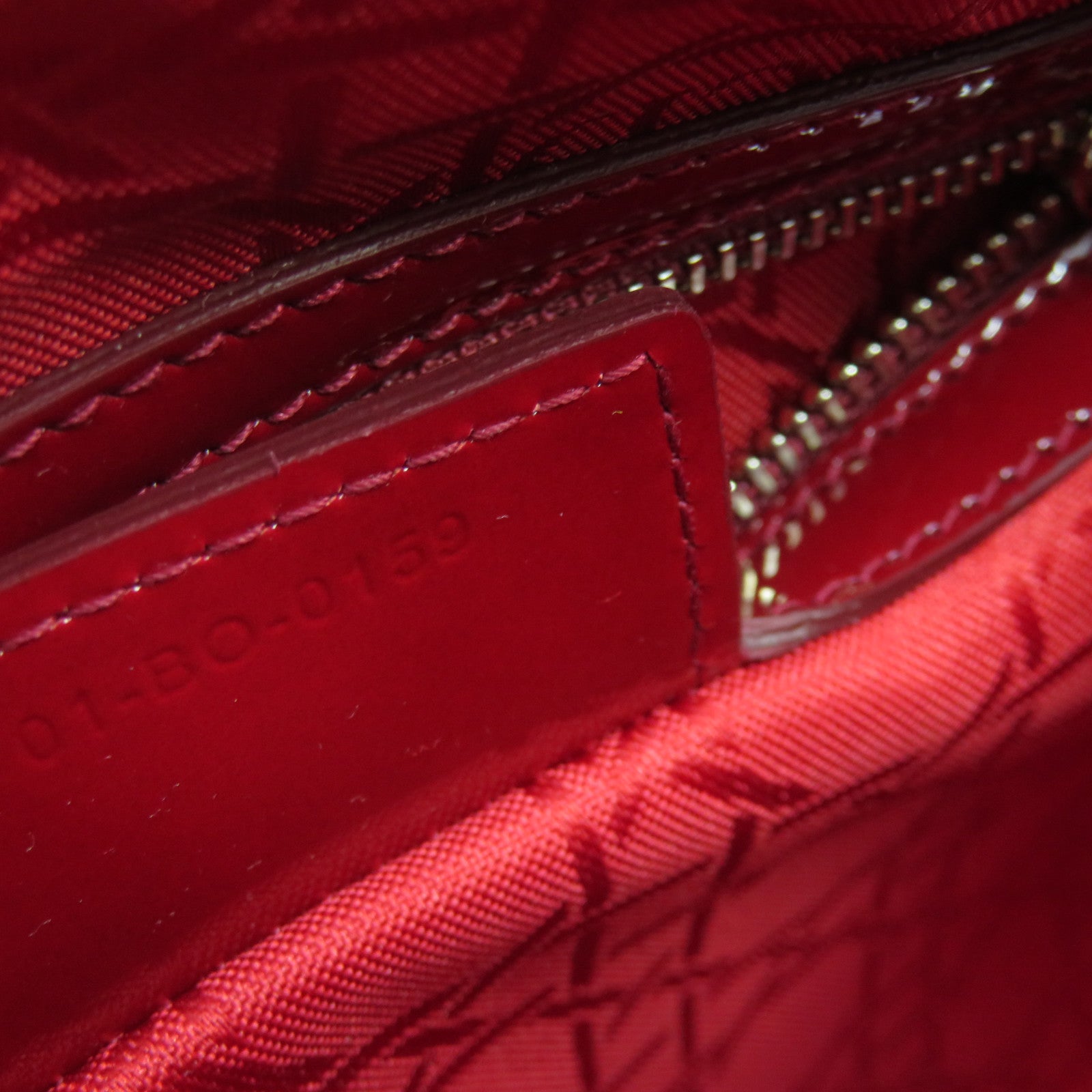 Dior 【激減優惠】漆皮皮革Lady Dior 2Way Shoulder Bag手挽肩背兩用袋酒紅色