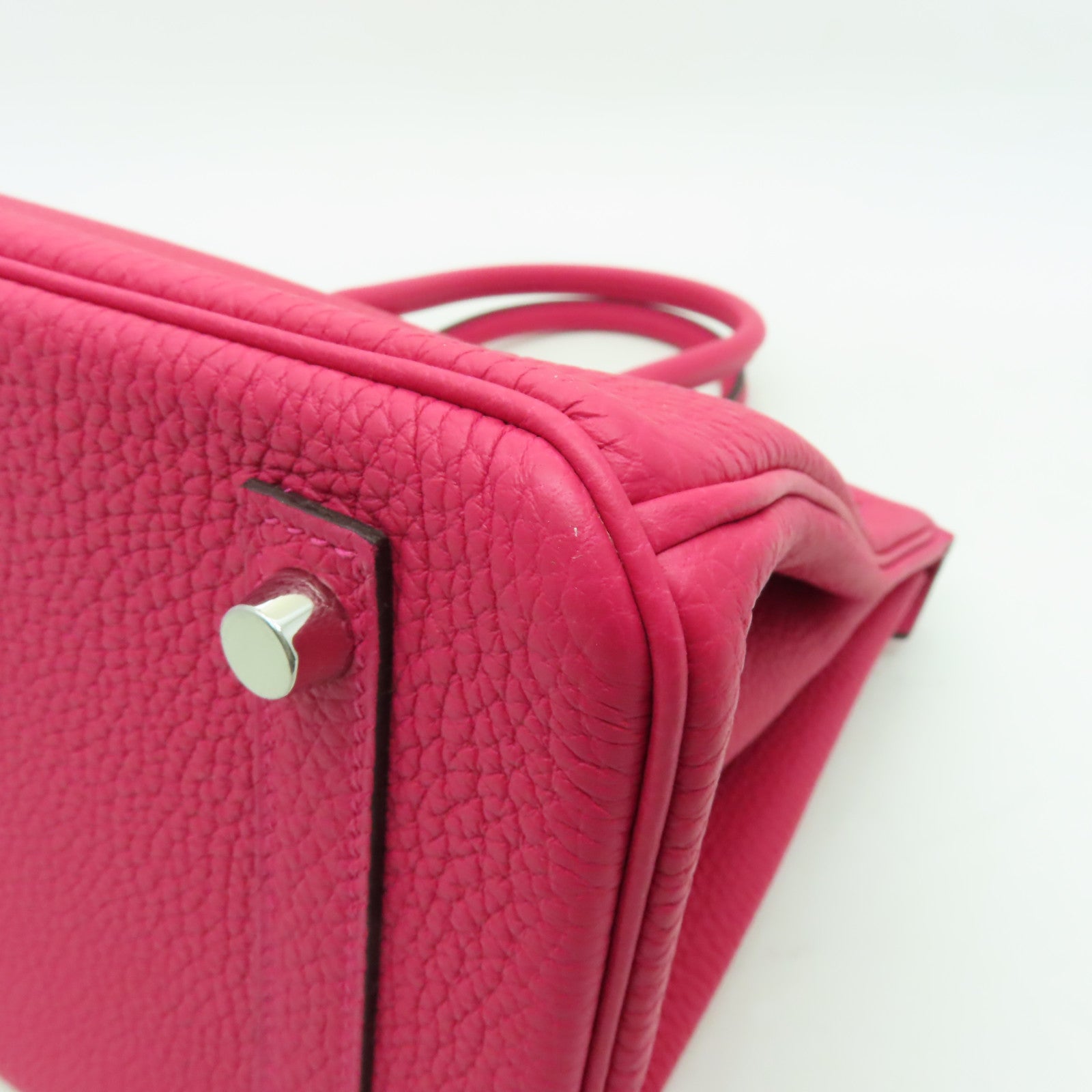 HERMES 【激減優惠】Togo皮革Birkin 30銀扣手挽袋Framboise粉紅色