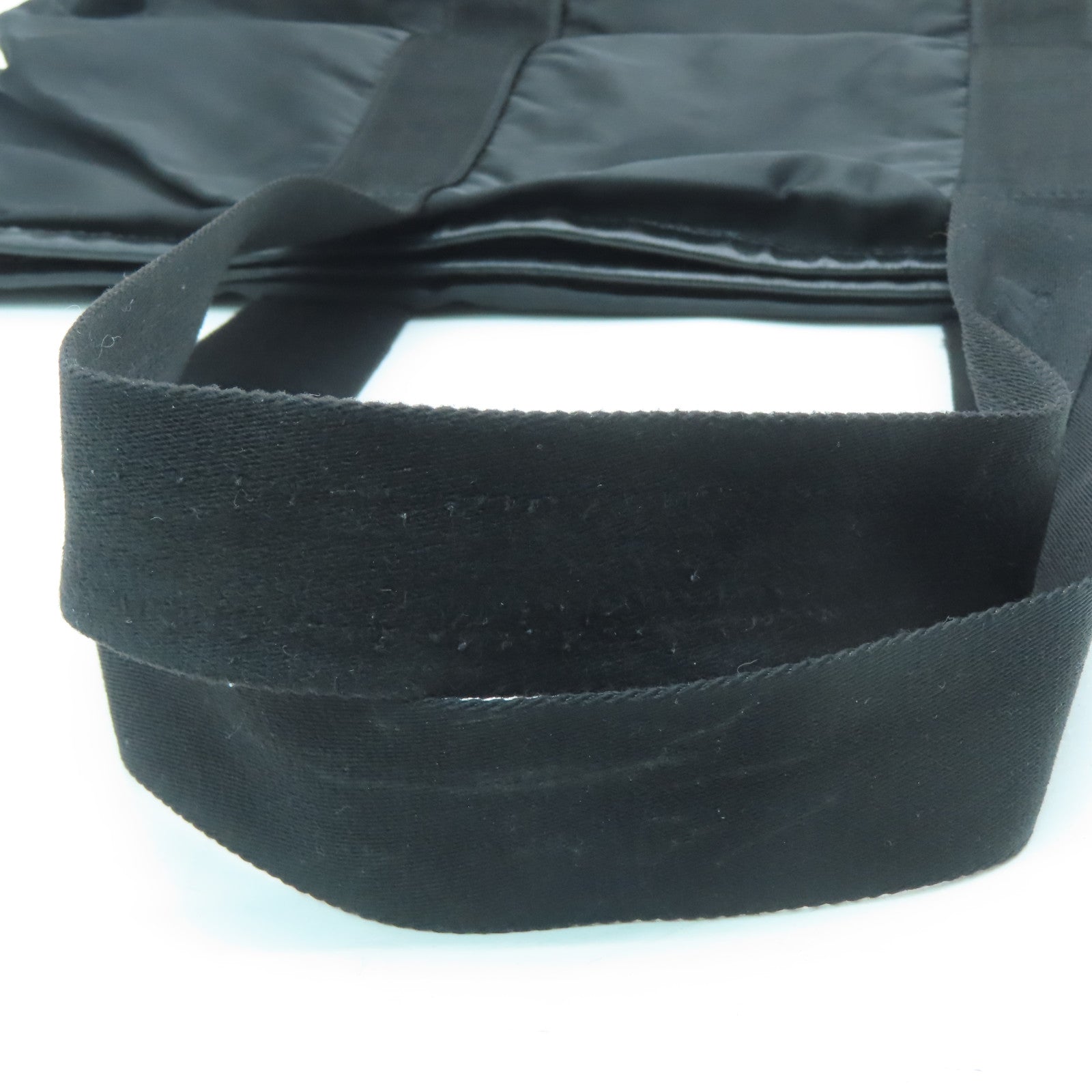 PRADA Nylon Tote Bag Silver Buckle Hand Bag Black