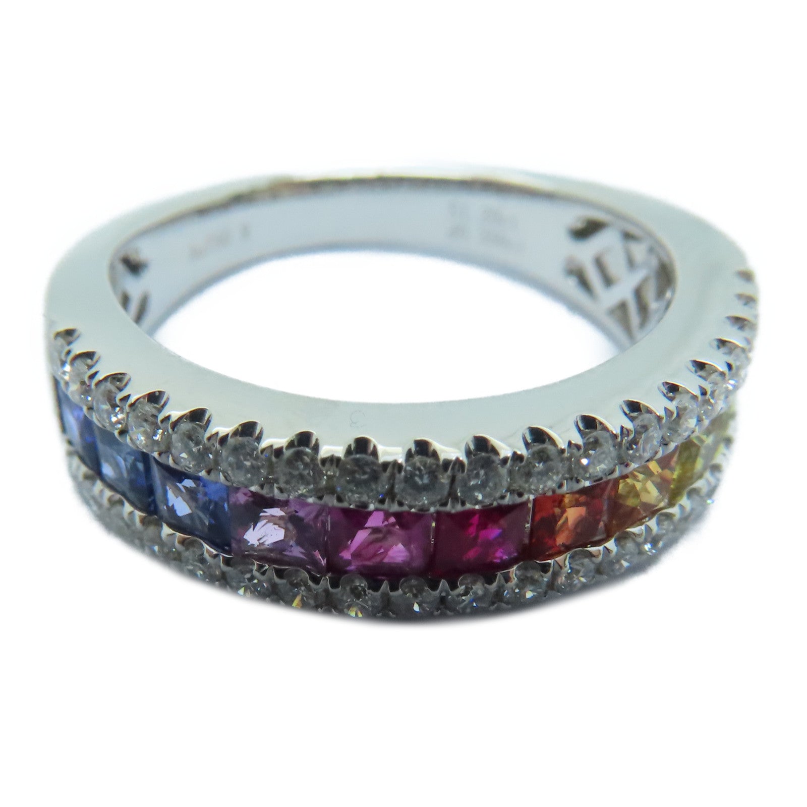 JEWELRY 【激減優惠】18K白金Sapphire Ring 1.20ct藍寶石/0.35ct鑽石戒指US#6.25