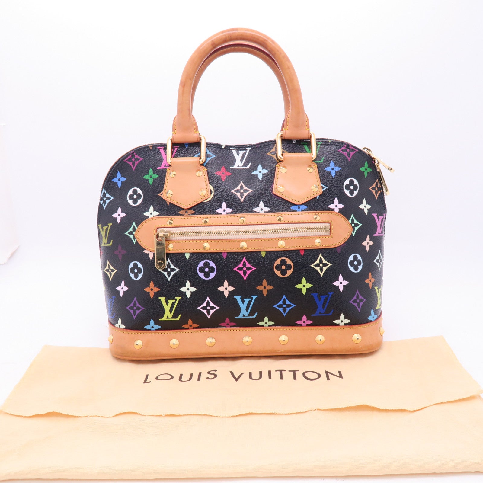 LOUIS VUITTON 【激減優惠】Monogram Multicolore Alma金扣手挽袋黑色