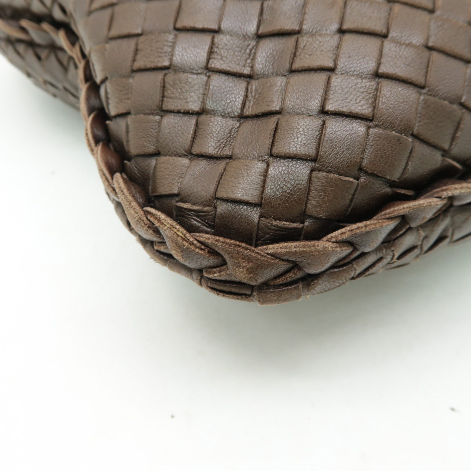 BOTTEGA VENETA 織紋皮革Shoulder Bag金扣肩背袋啡色