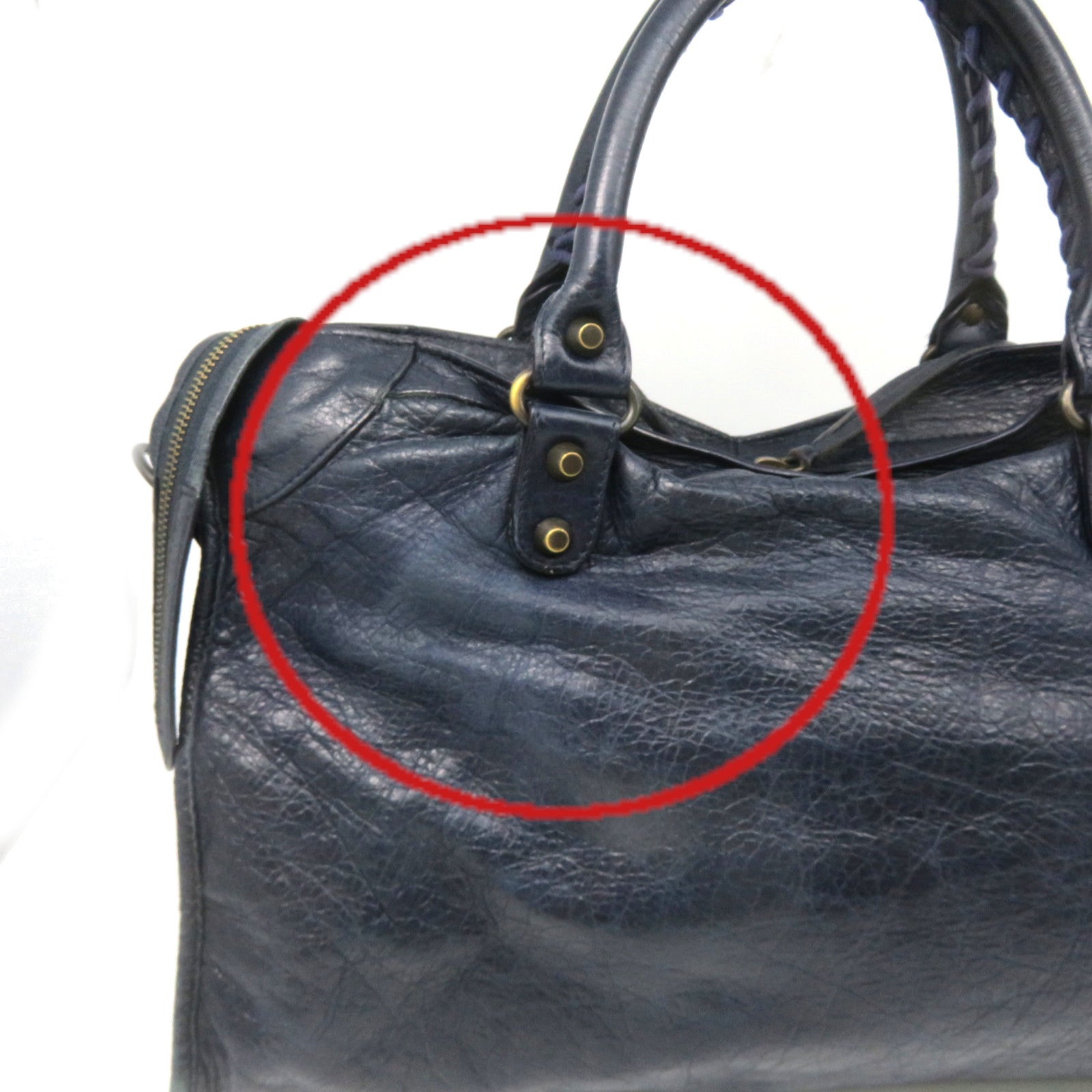 BALENCIAGA 牛皮皮革City Hand Bag肩背袋寶藍色