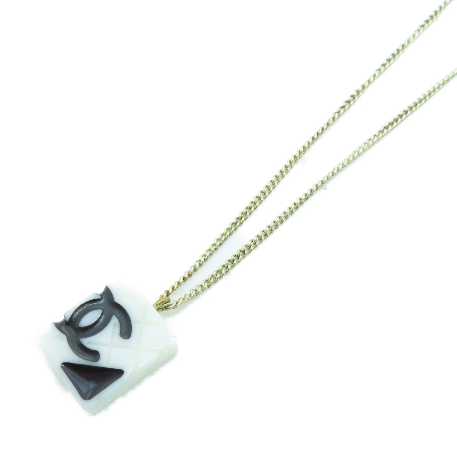 CHANEL PVC Necklace项链白色/金色