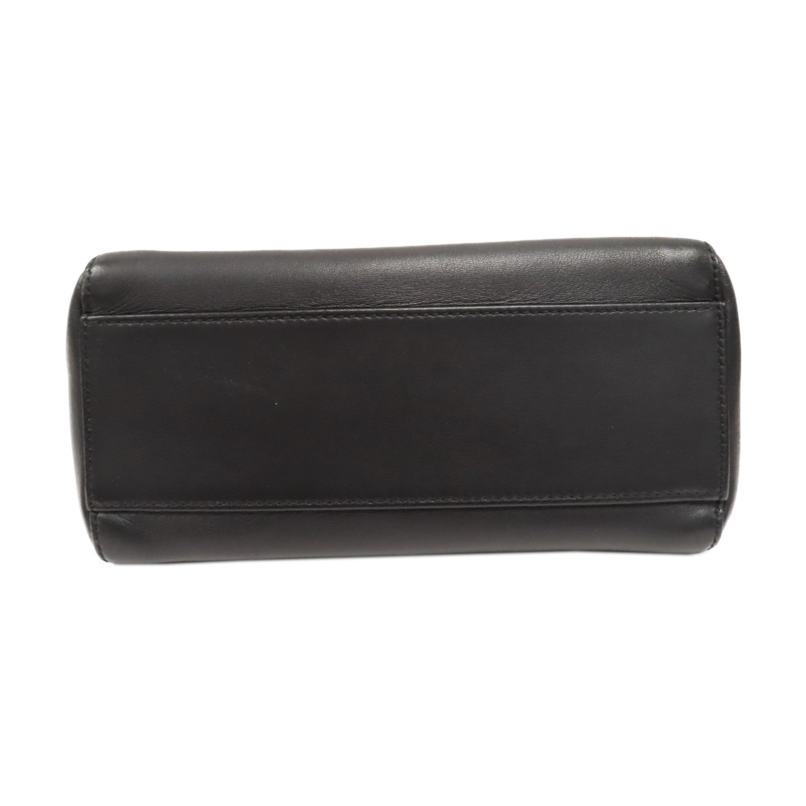 FENDI 牛皮皮革Mini Peekaboo金扣手挽肩背兩用袋黑色