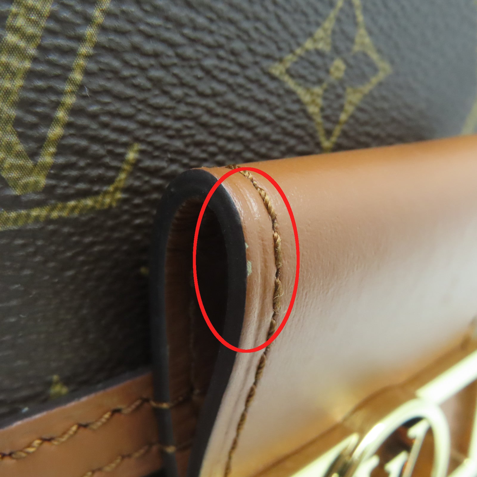 LOUIS VUITTON Monogram Mini Pauphine Gold Buckle Shoulder Bag Brown