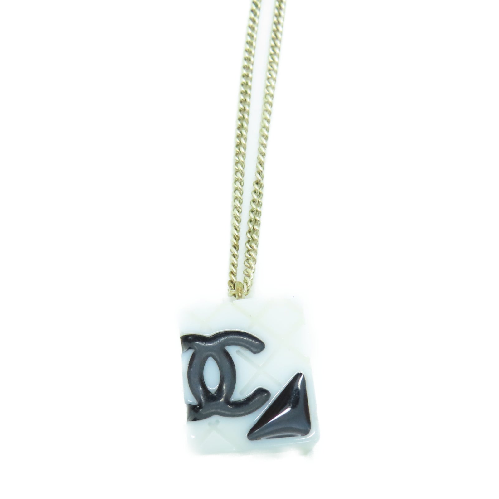 CHANEL PVC Necklace项链白色/金色