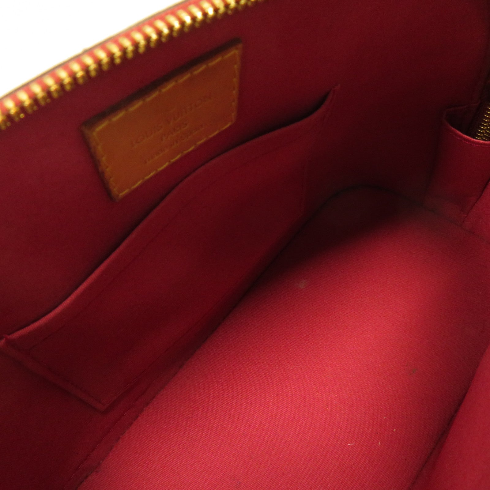 LOUIS VUITTON Monogram Vernis Alma BB金扣手挽肩背兩用袋紅色