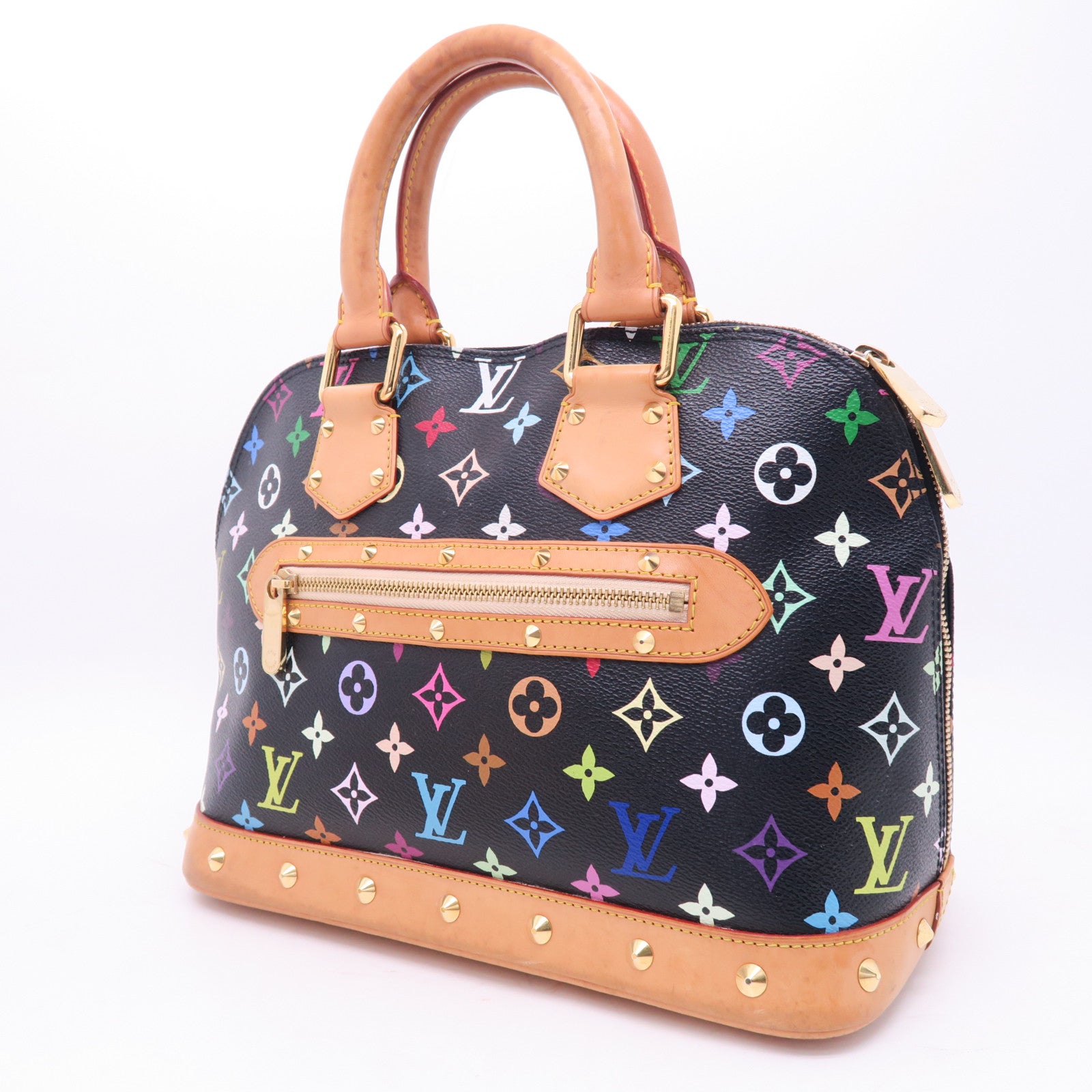 LOUIS VUITTON 【激減優惠】Monogram Multicolore Alma金扣手挽袋黑色