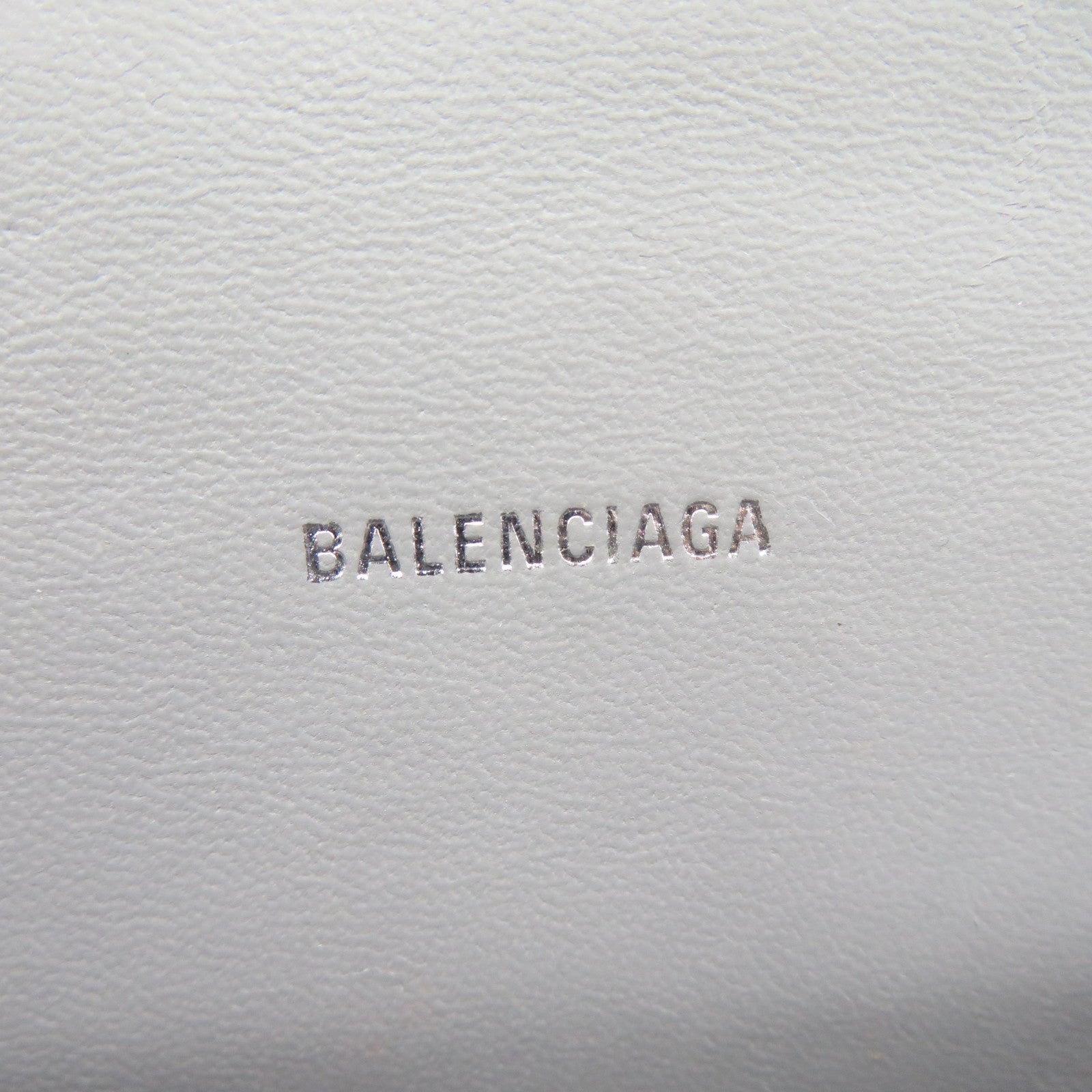 BALENCIAGA 牛皮皮革Hourglass XS銀扣手挽肩背兩用袋灰色