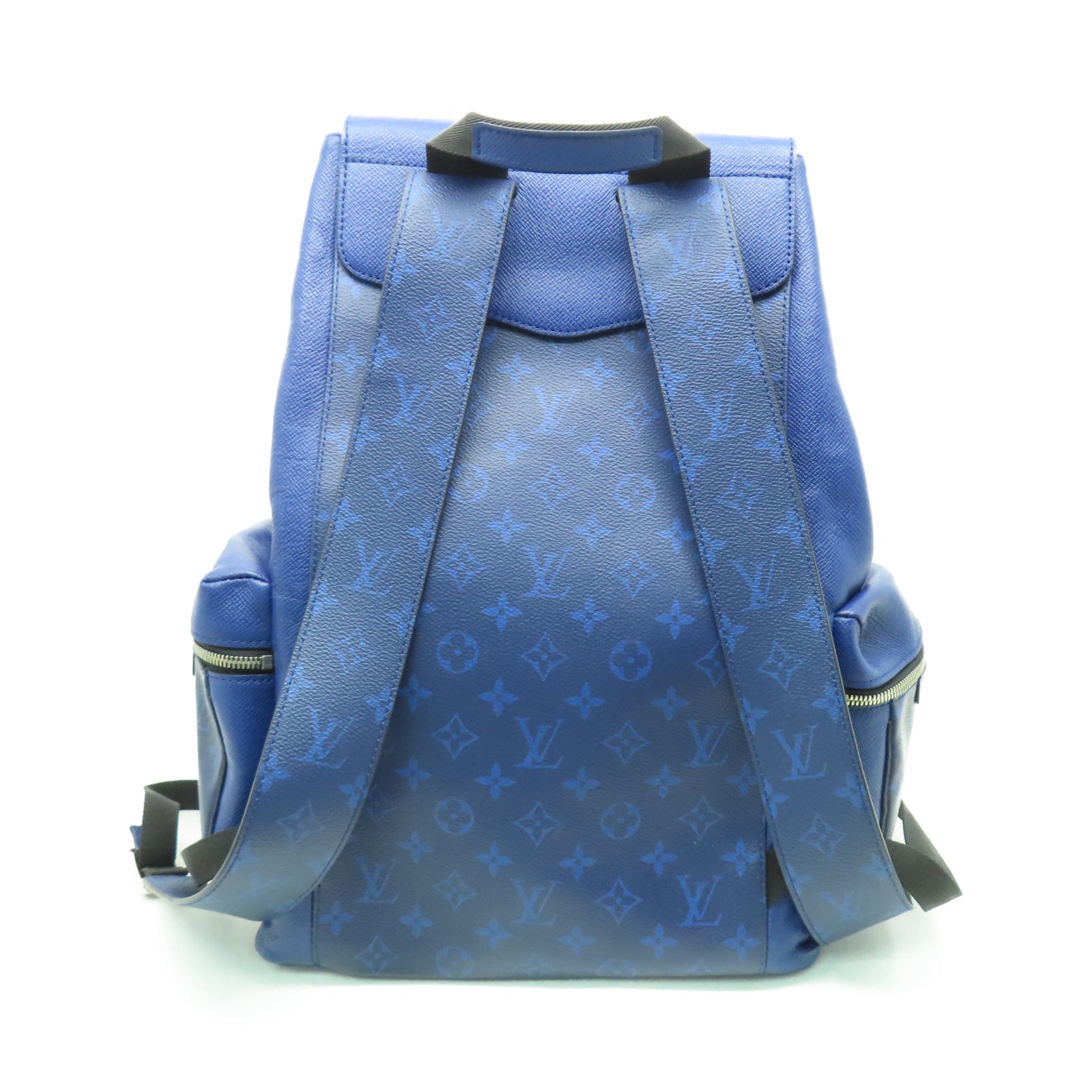 LOUIS VUITTON Taiga Rucksack銀扣背包深藍色
