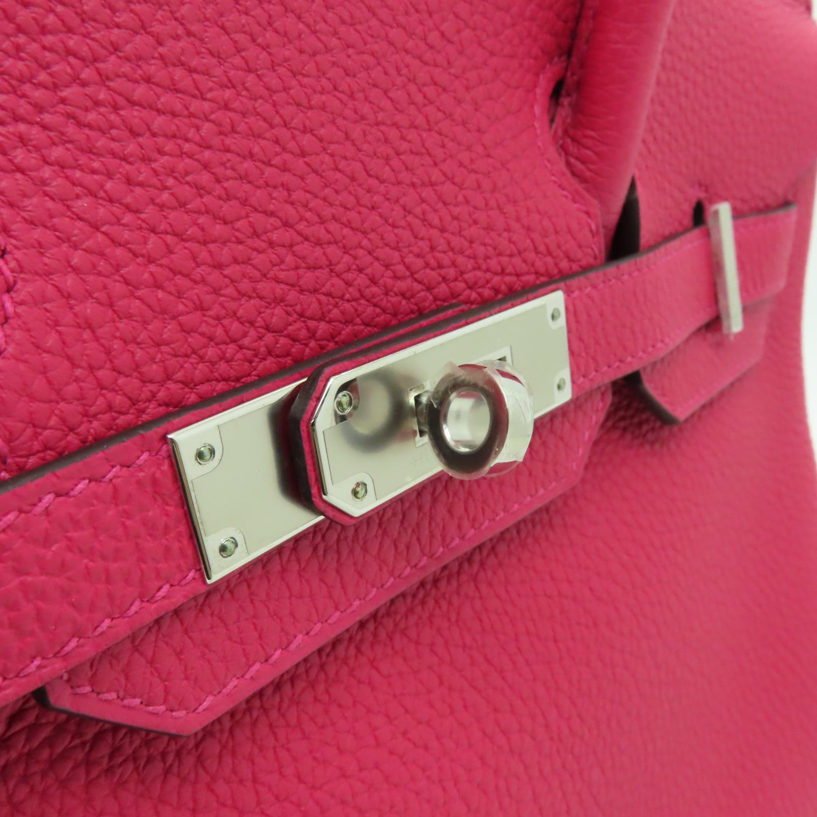 HERMES 【激減優惠】Togo皮革Birkin 30銀扣手挽袋Framboise粉紅色