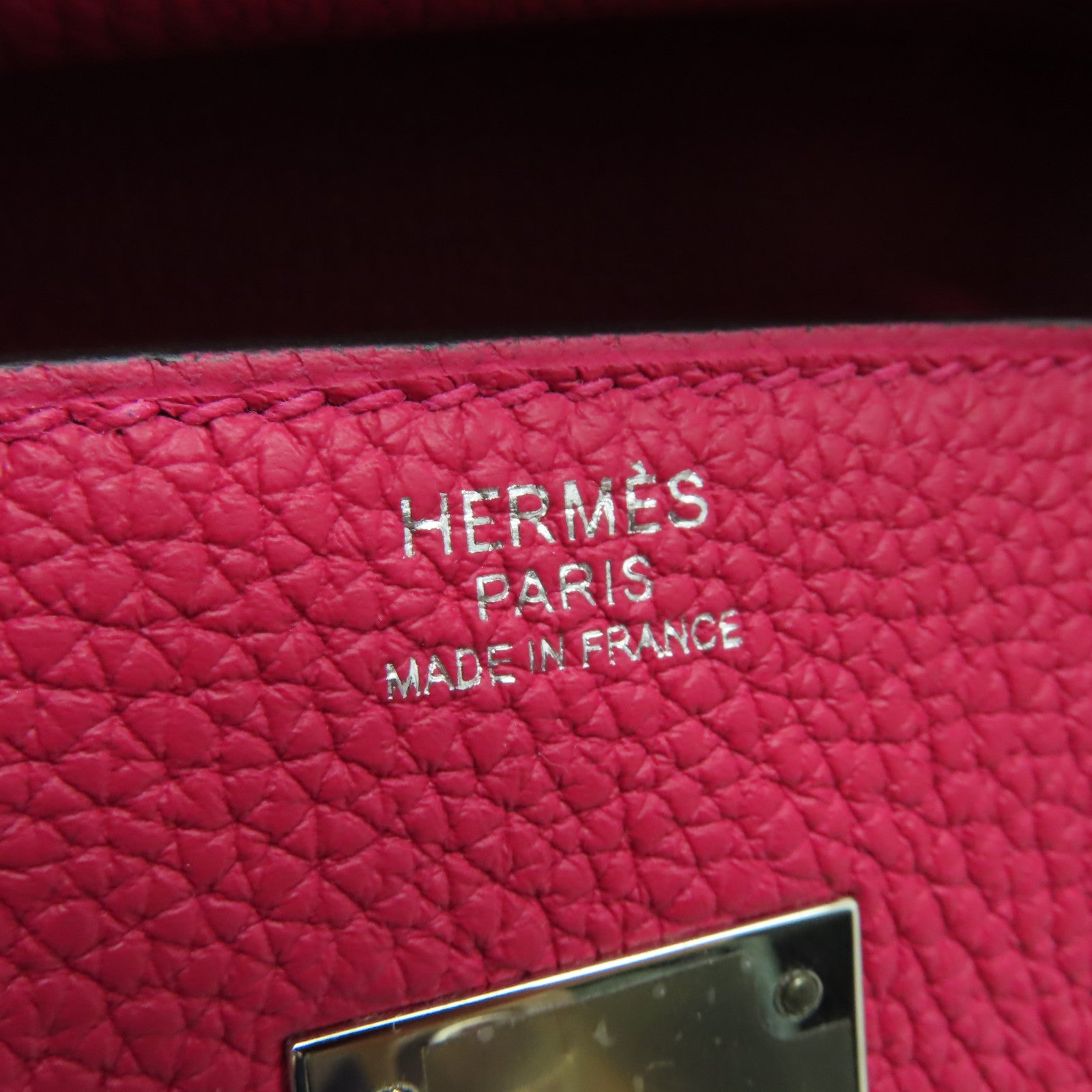 HERMES 【激減優惠】Togo皮革Birkin 30銀扣手挽袋Framboise粉紅色