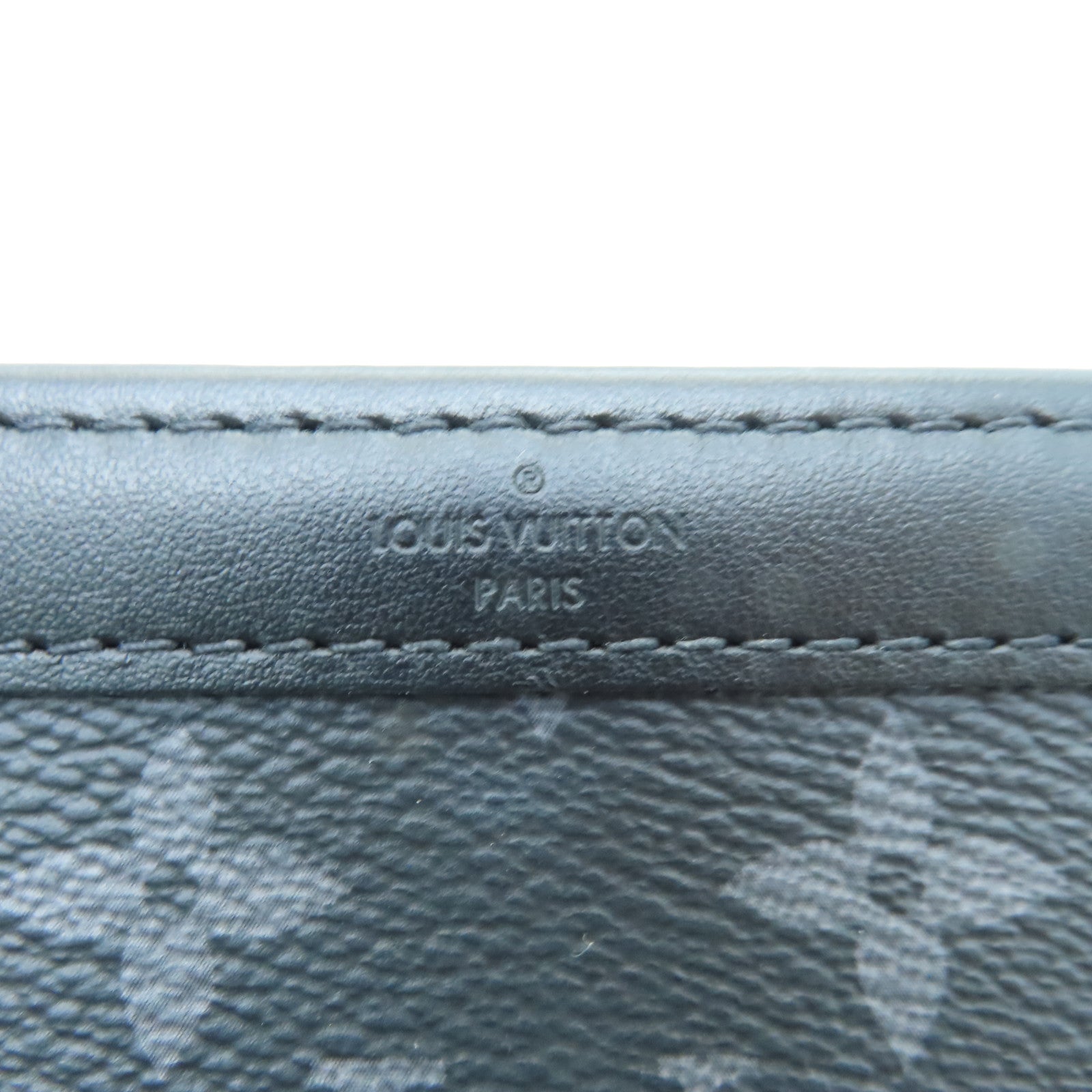 LOUIS VUITTON Monogram Eclipse Gaston Silver Buckle Shoulder Bag Black