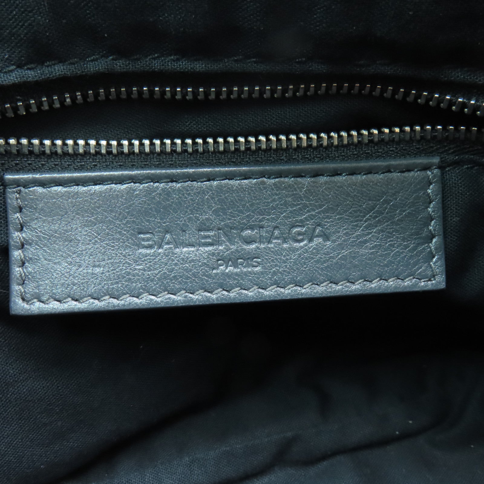 BALENCIAGA Sheepskin Leather Classic Hip Silver Buckle Shoulder Bag Dark Gray