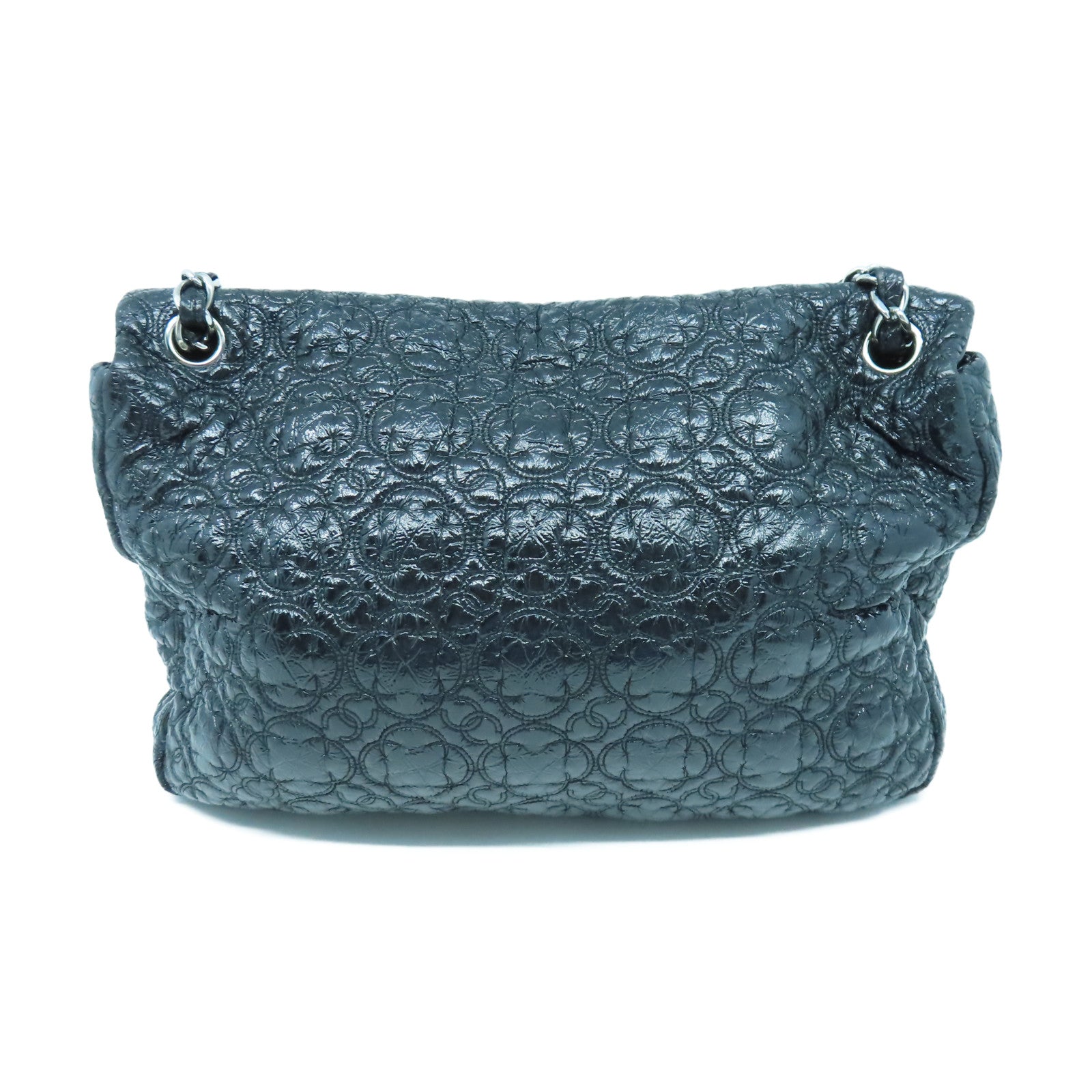 CHANEL 【激減優惠】牛皮皮革Shoulder Bag銀扣鏈帶肩背袋黑色