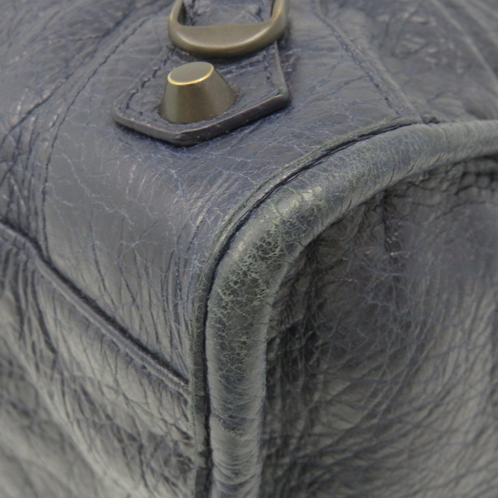 BALENCIAGA 牛皮皮革City Hand Bag肩背袋寶藍色