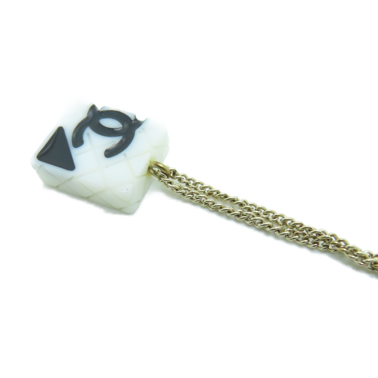 CHANEL PVC Necklace项链白色/金色