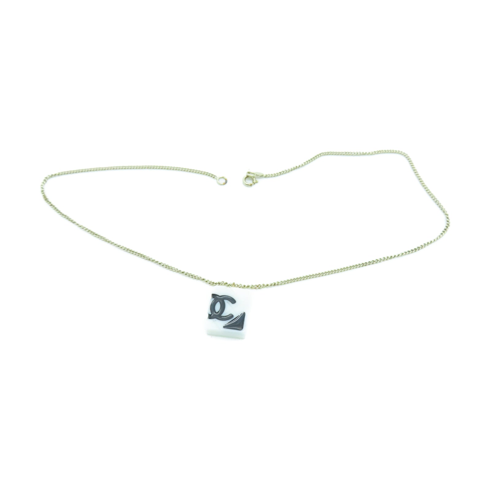CHANEL PVC Necklace项链白色/金色