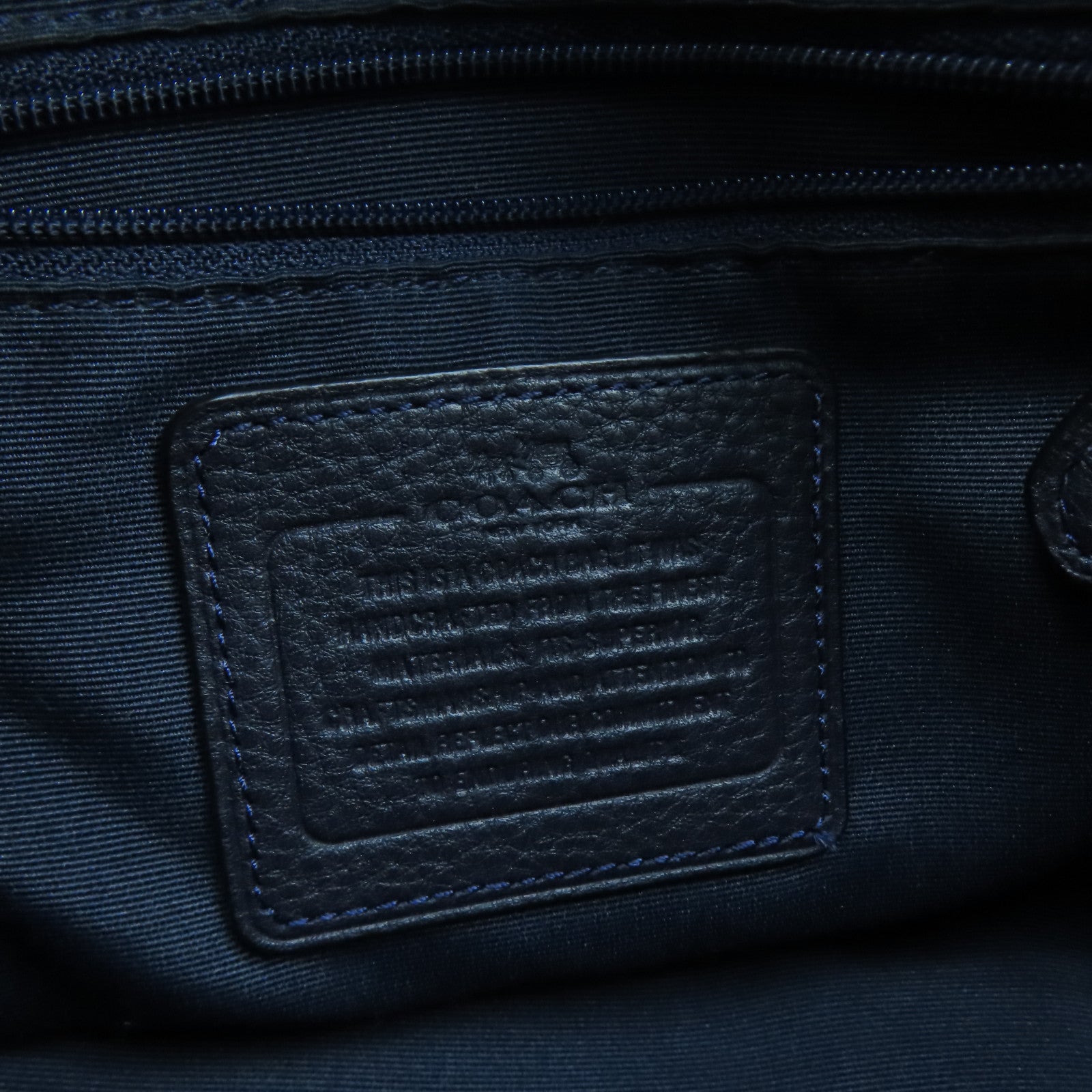 COACH 牛皮皮革2 Way Shoulder Bga金扣手挽肩背兩用袋深藍色
