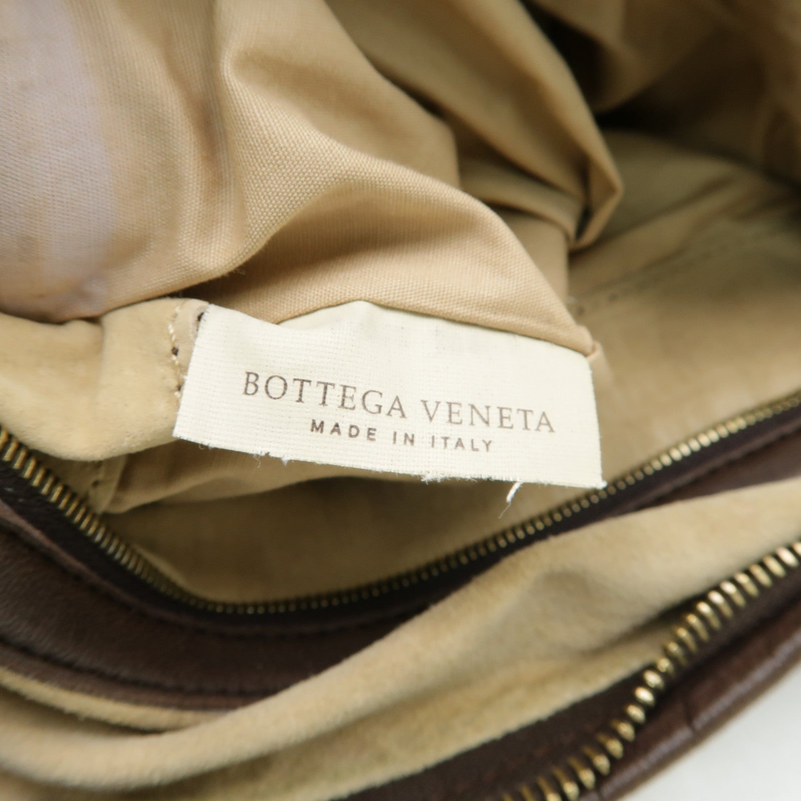 BOTTEGA VENETA 織紋皮革Shoulder Bag金扣肩背袋啡色