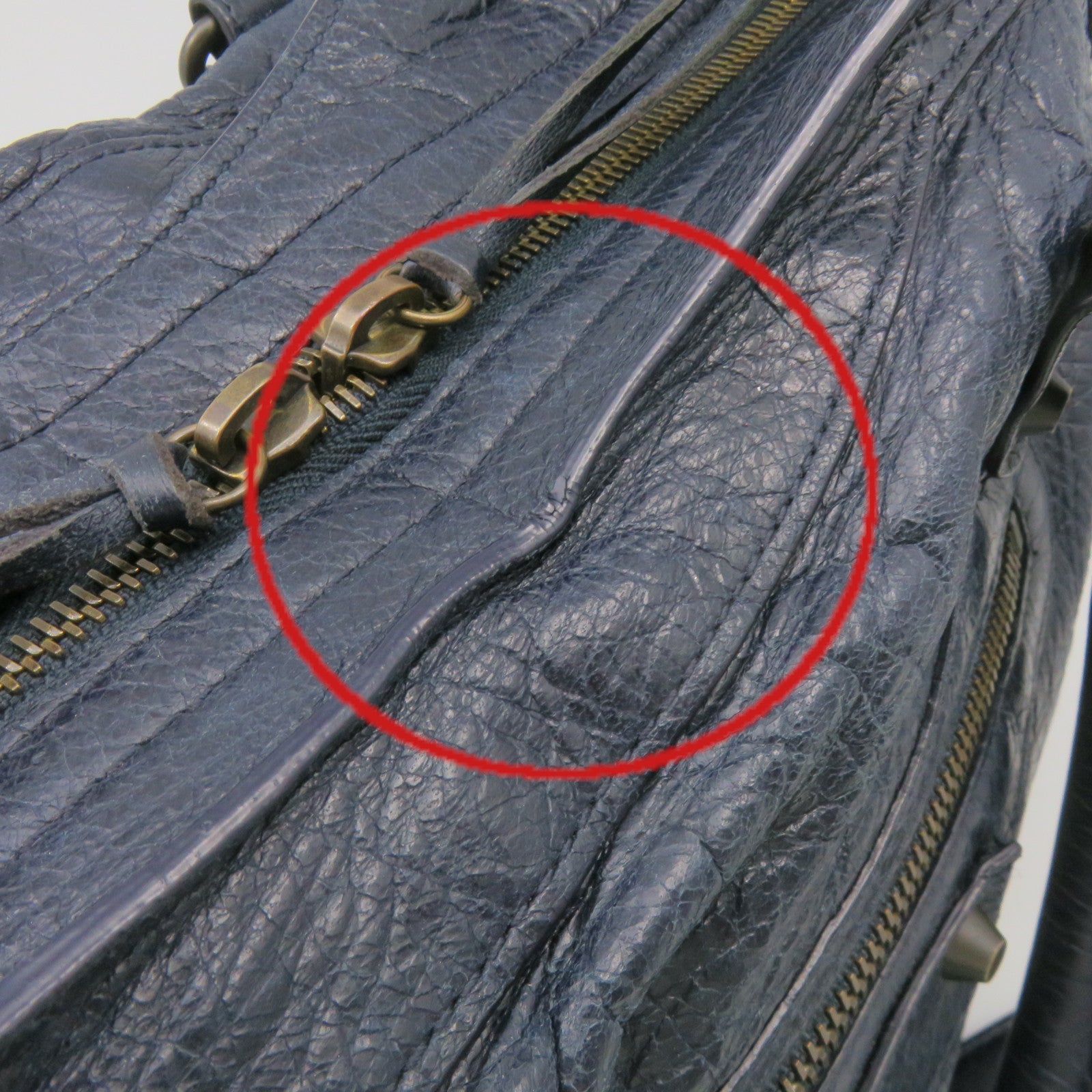 BALENCIAGA 牛皮皮革City Hand Bag肩背袋寶藍色