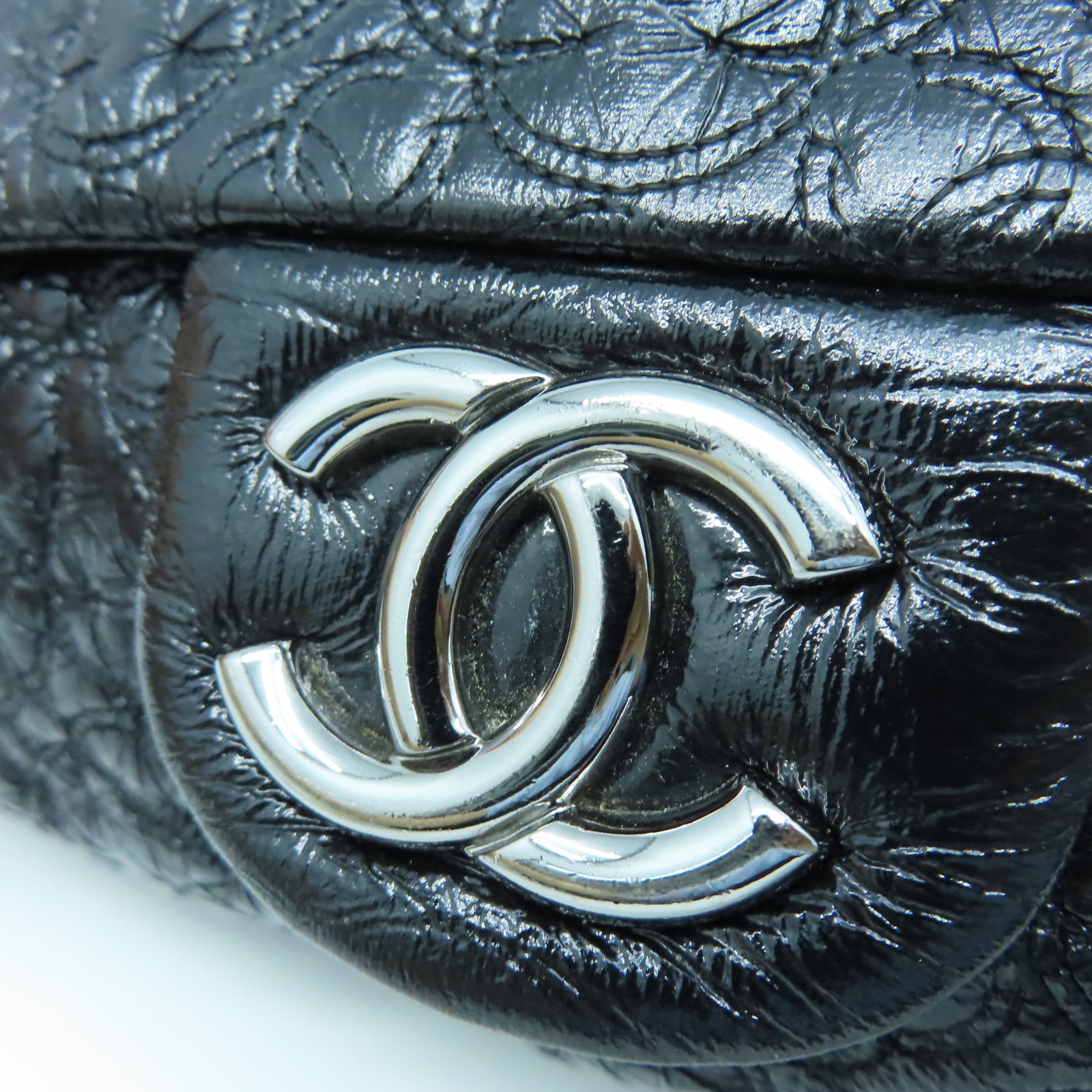 CHANEL 【激減優惠】牛皮皮革Shoulder Bag銀扣鏈帶肩背袋黑色