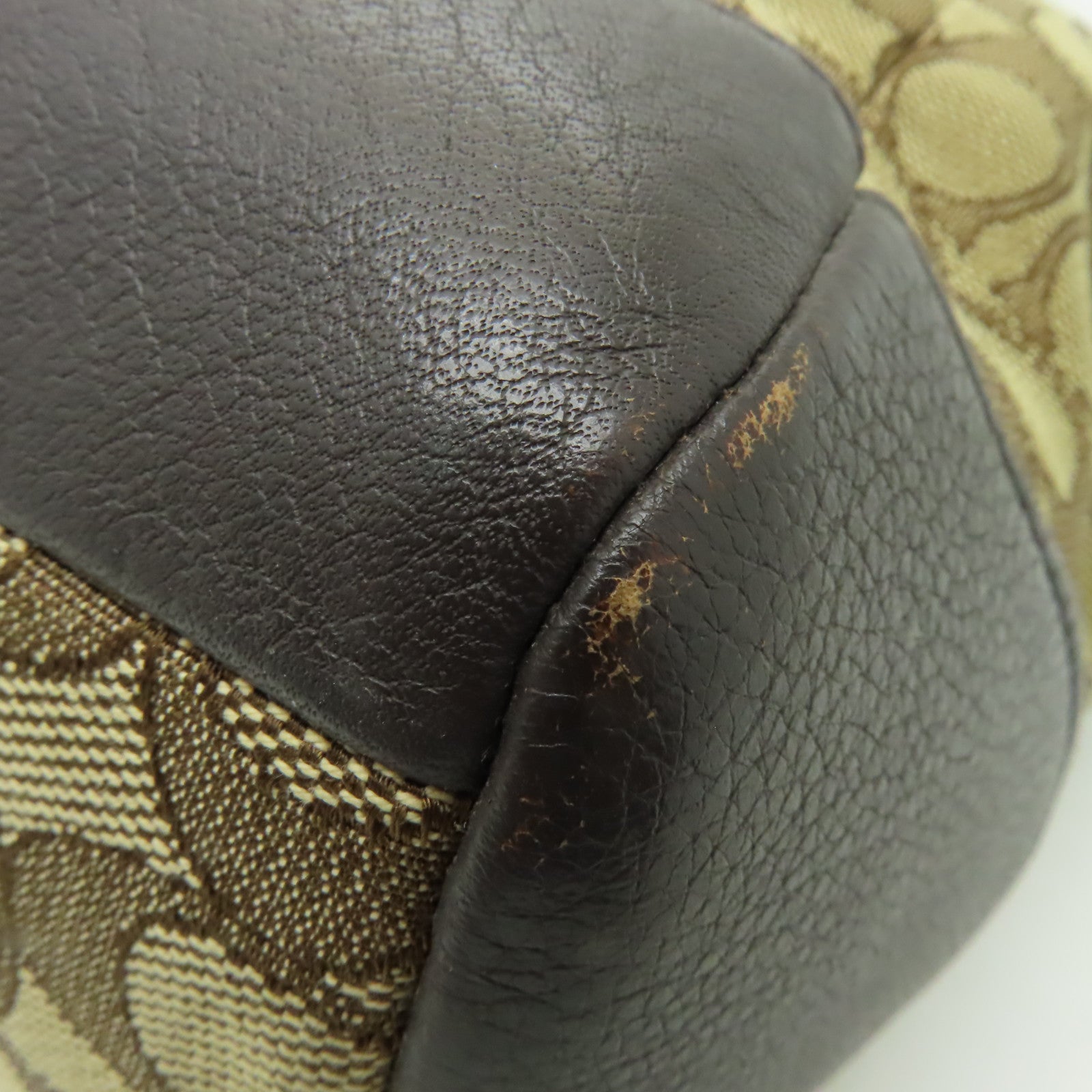 COACH 帆布Shoulder Bag金扣肩背袋棕色