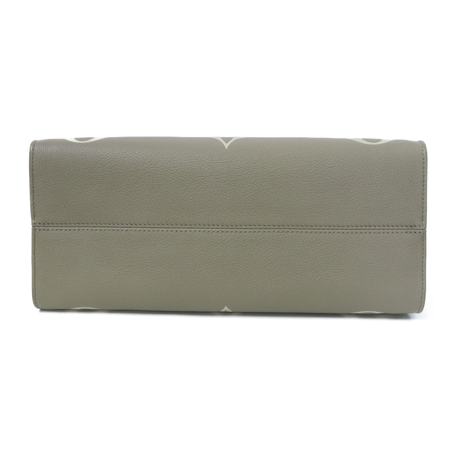 LOUIS VUITTON Monogram Empreinte OnTheGo MM金扣手挽肩背兩用袋斑鳩灰色/奶油色