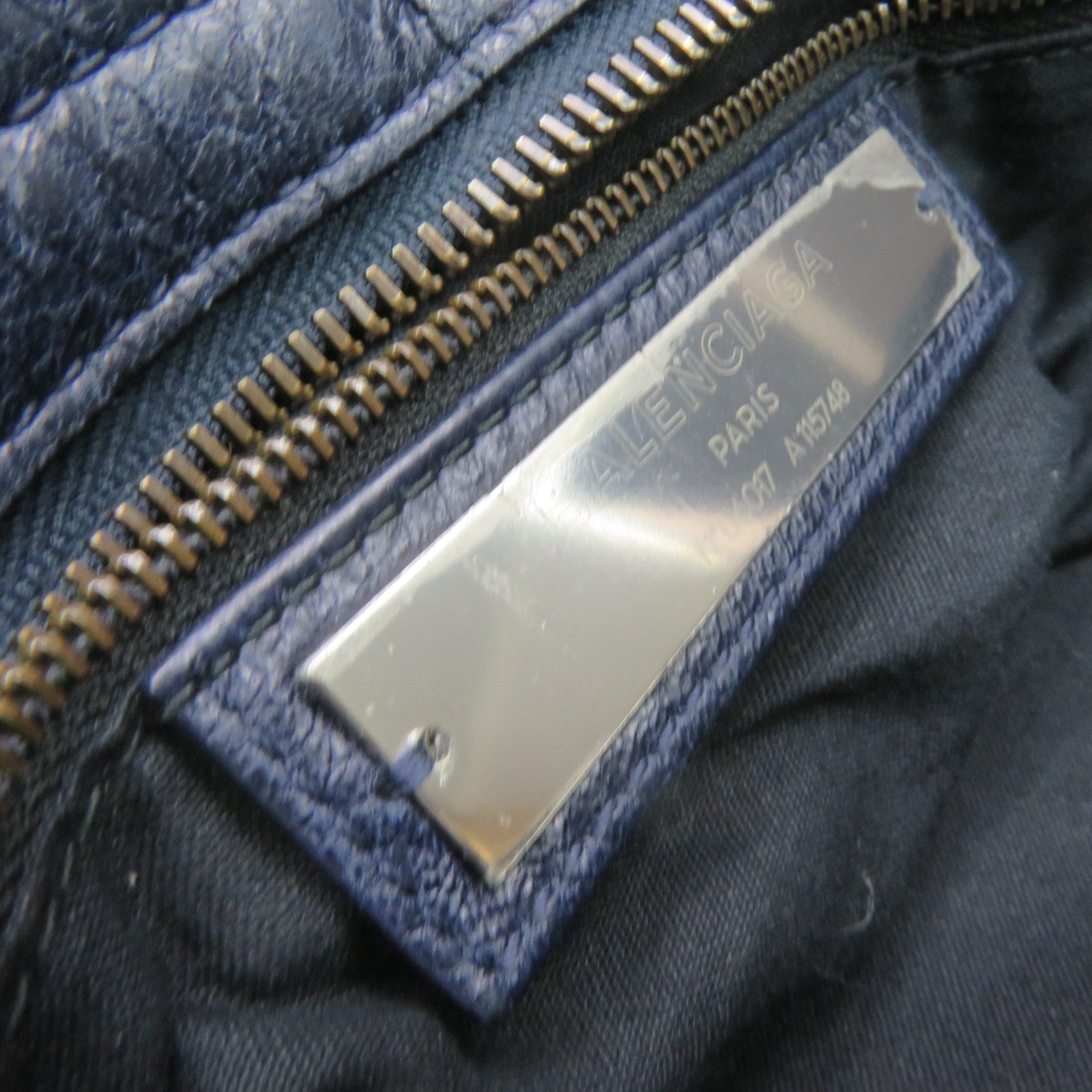 BALENCIAGA 牛皮皮革City Hand Bag肩背袋寶藍色