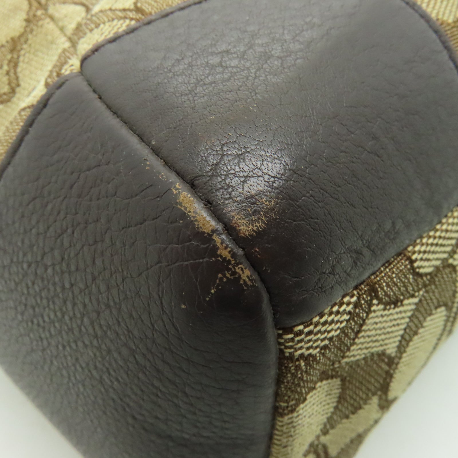 COACH 帆布Shoulder Bag金扣肩背袋棕色