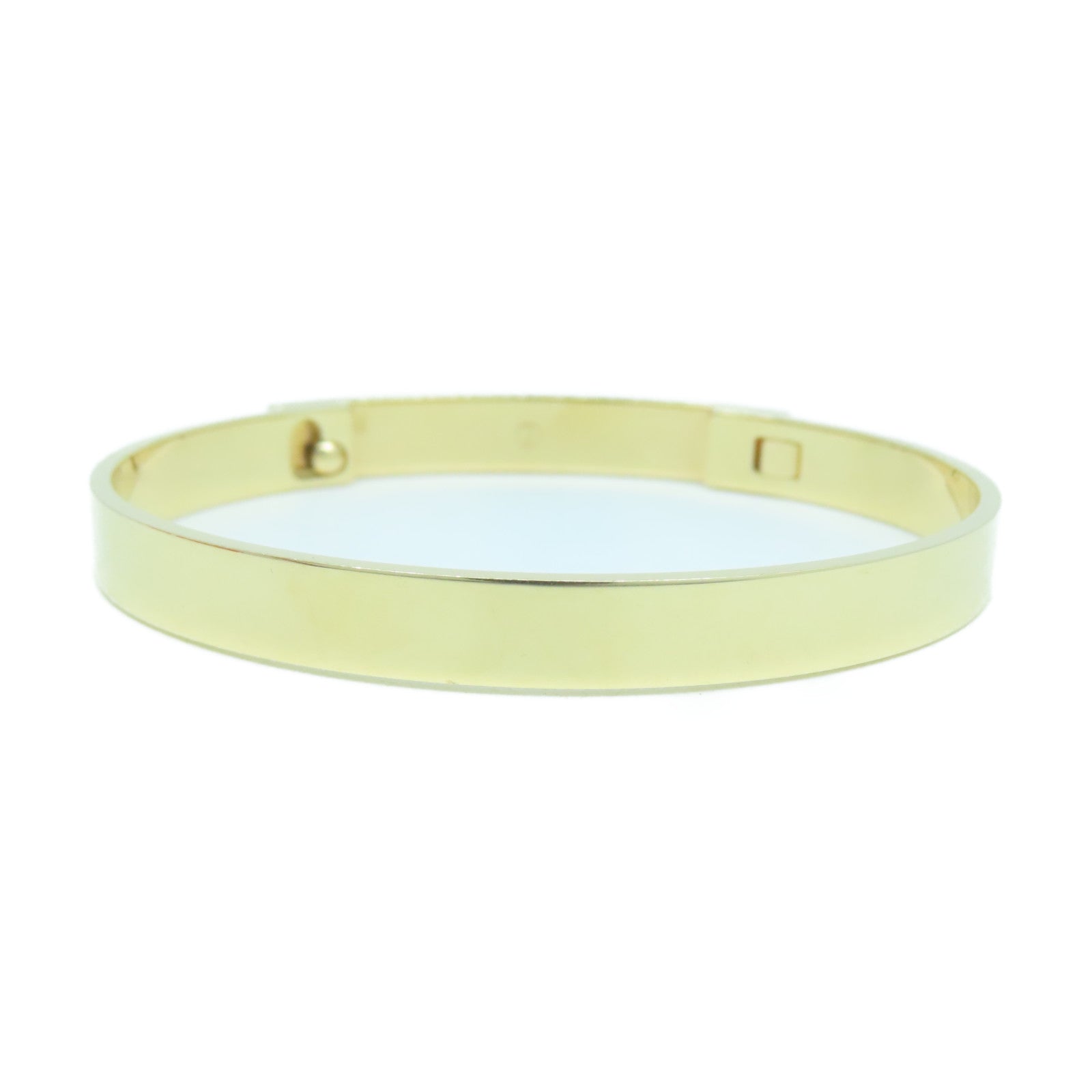 HERMES 18K黃金Collier De Chien Bracelet黑鑽石手鐲#14.5cm
