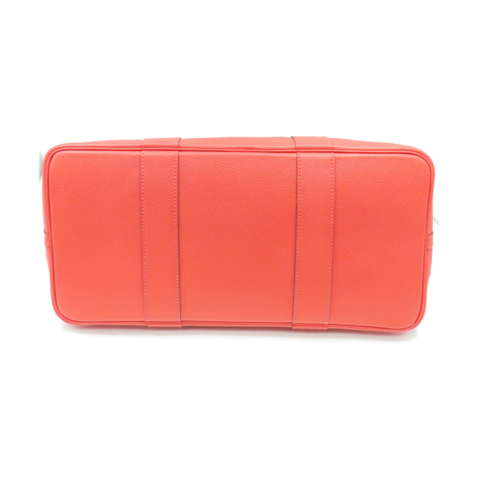 HERMES Veau Epsom皮革GardenParty PM銀扣手挽袋糖果紅色