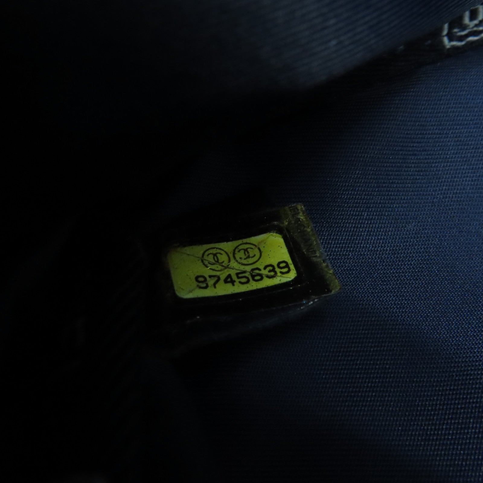 CHANEL 帆布Chain Shoulder Bag銀扣鏈帶肩背袋藍色