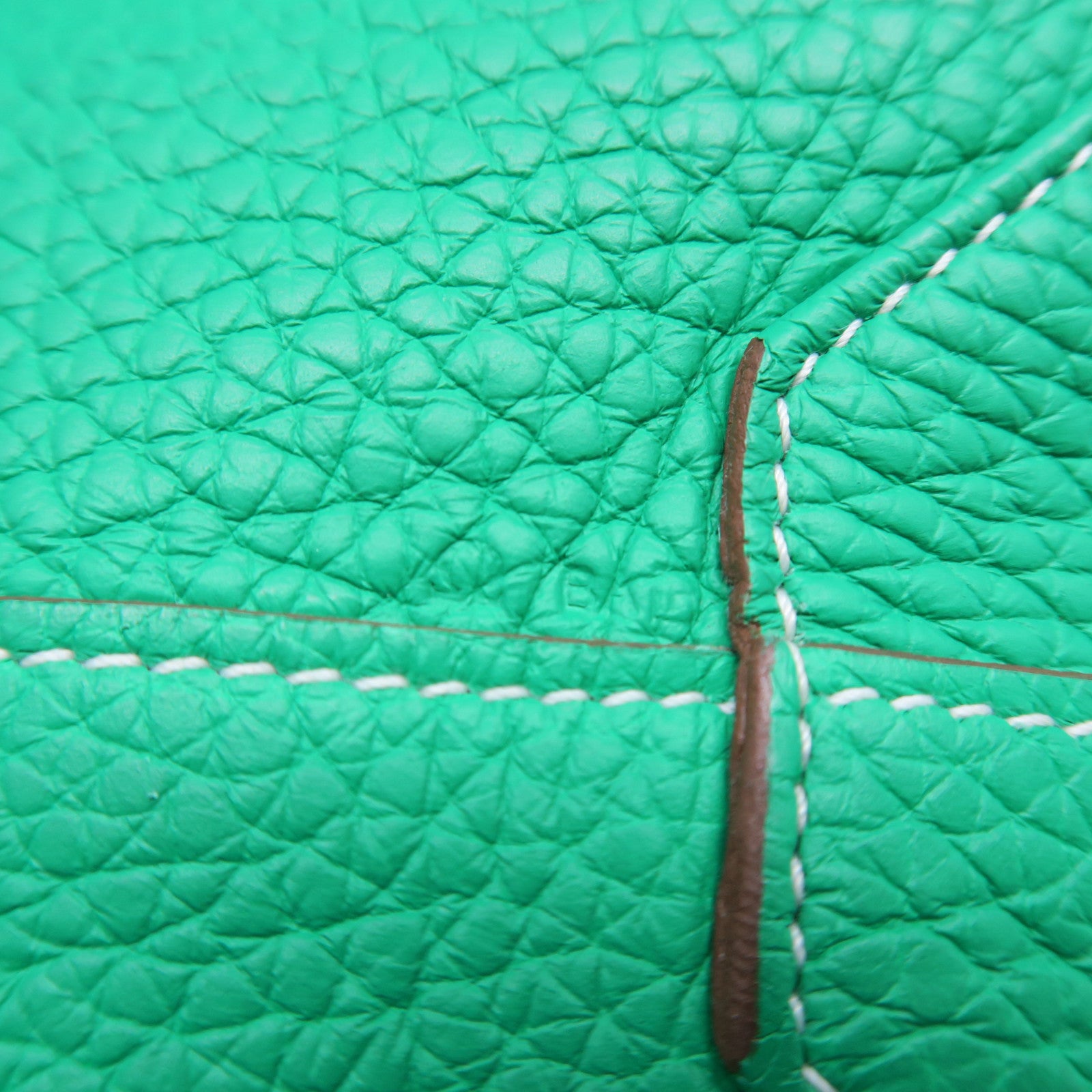 HERMES Taurillon Clemence皮革Double Sens手挽袋绿色/蓝色