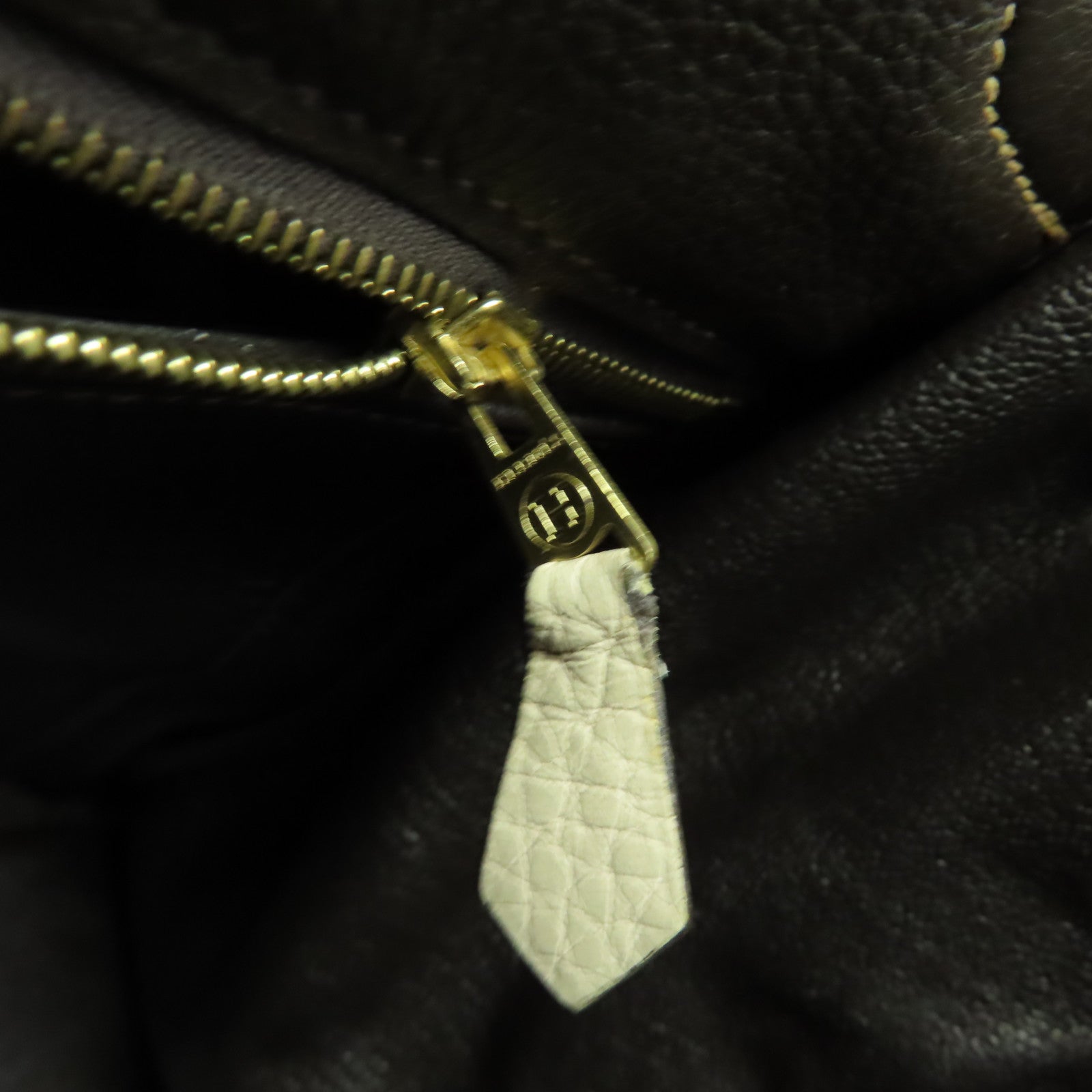 HERMES Clemence皮革Kelly 35金扣手挽肩背兩用袋啡色/米色