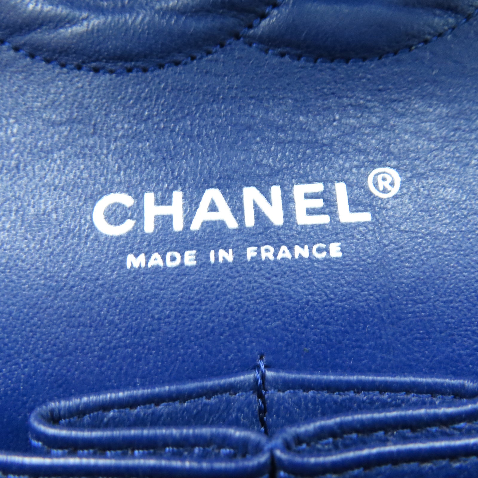CHANEL rhombic cowhide leather Chain Shoulder silver buckle chain shoulder bag blue
