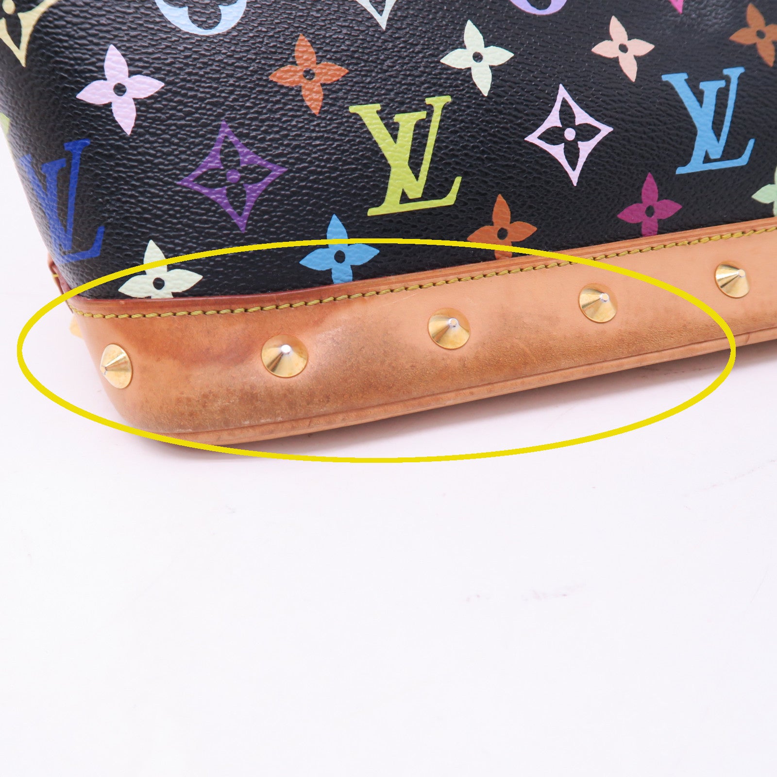 LOUIS VUITTON 【激減優惠】Monogram Multicolore Alma金扣手挽袋黑色
