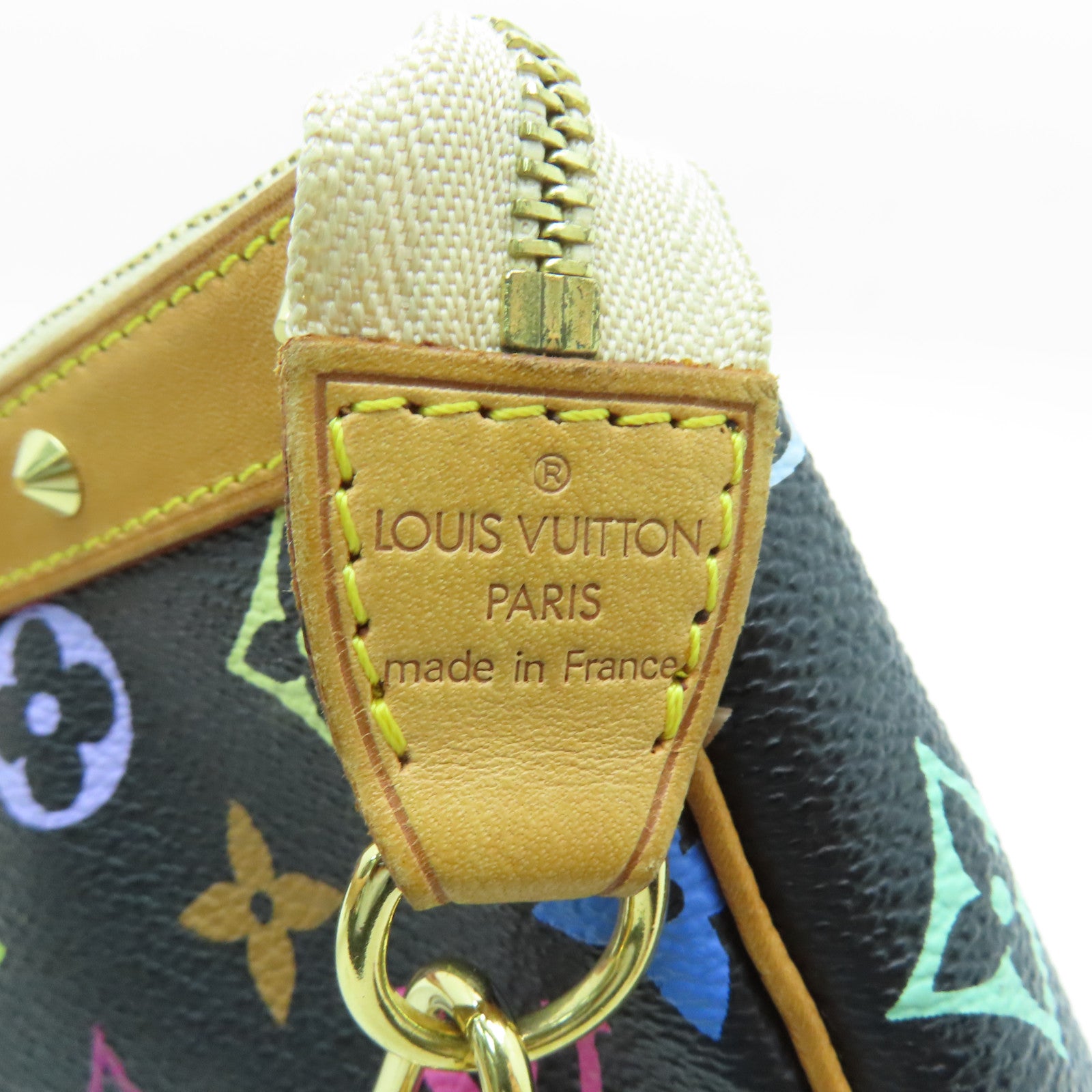 LOUIS VUITTON Multi-Mono Pochette Accessories Gold Buckle Shoulder Bag Black/Color