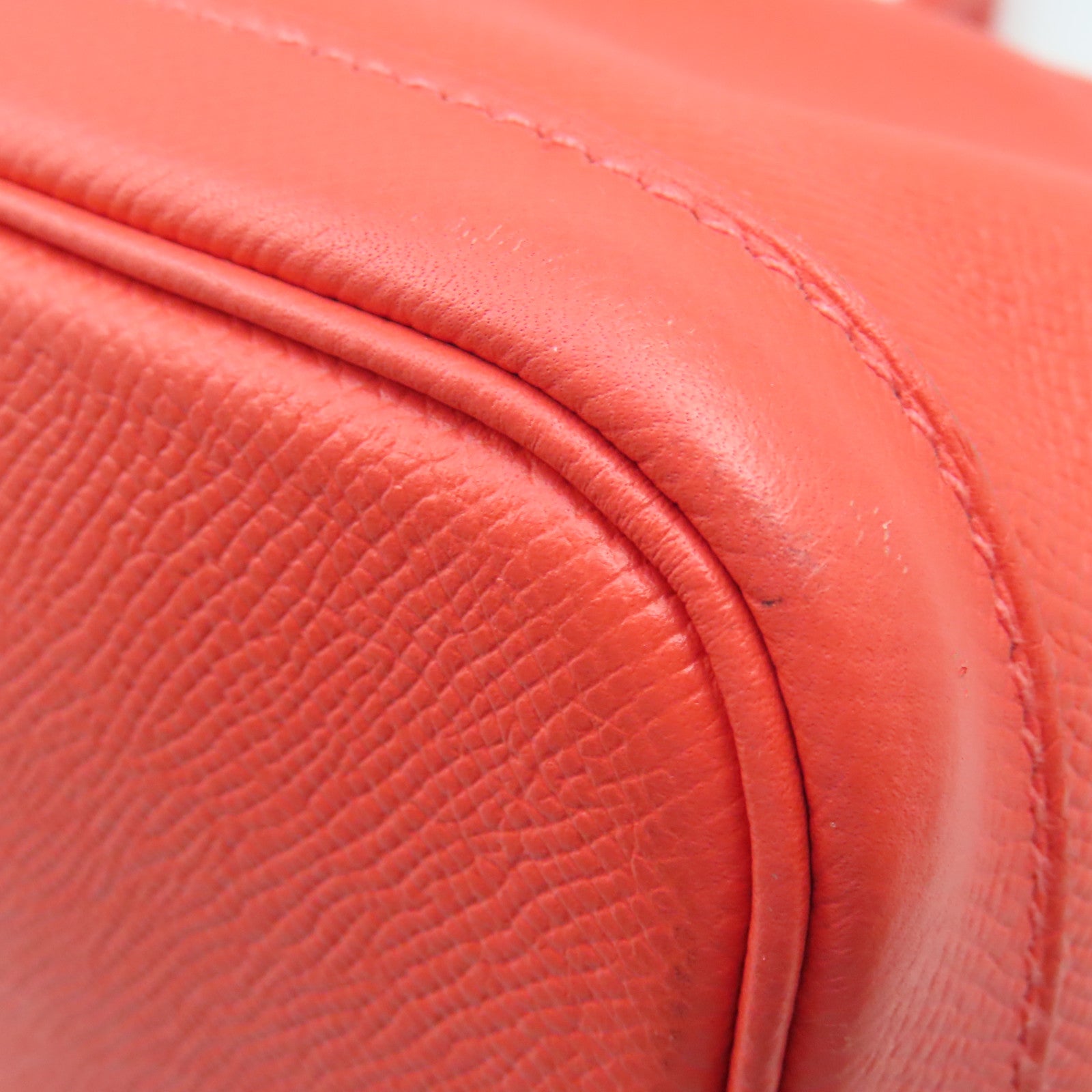 HERMES Veau Epsom皮革GardenParty PM銀扣手挽袋糖果紅色