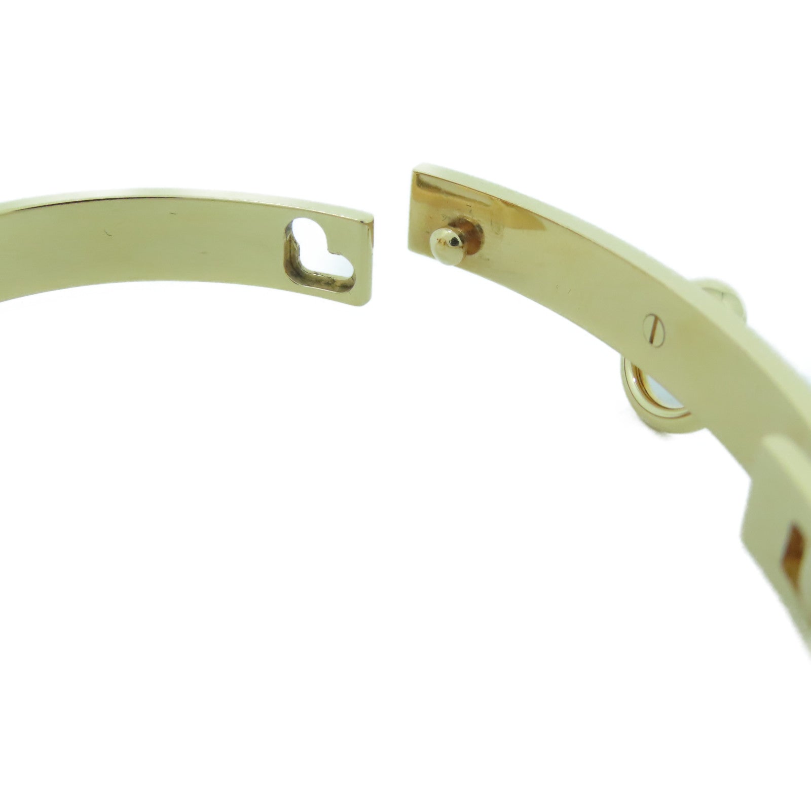 HERMES 18K黃金Collier De Chien Bracelet黑鑽石手鐲#14.5cm