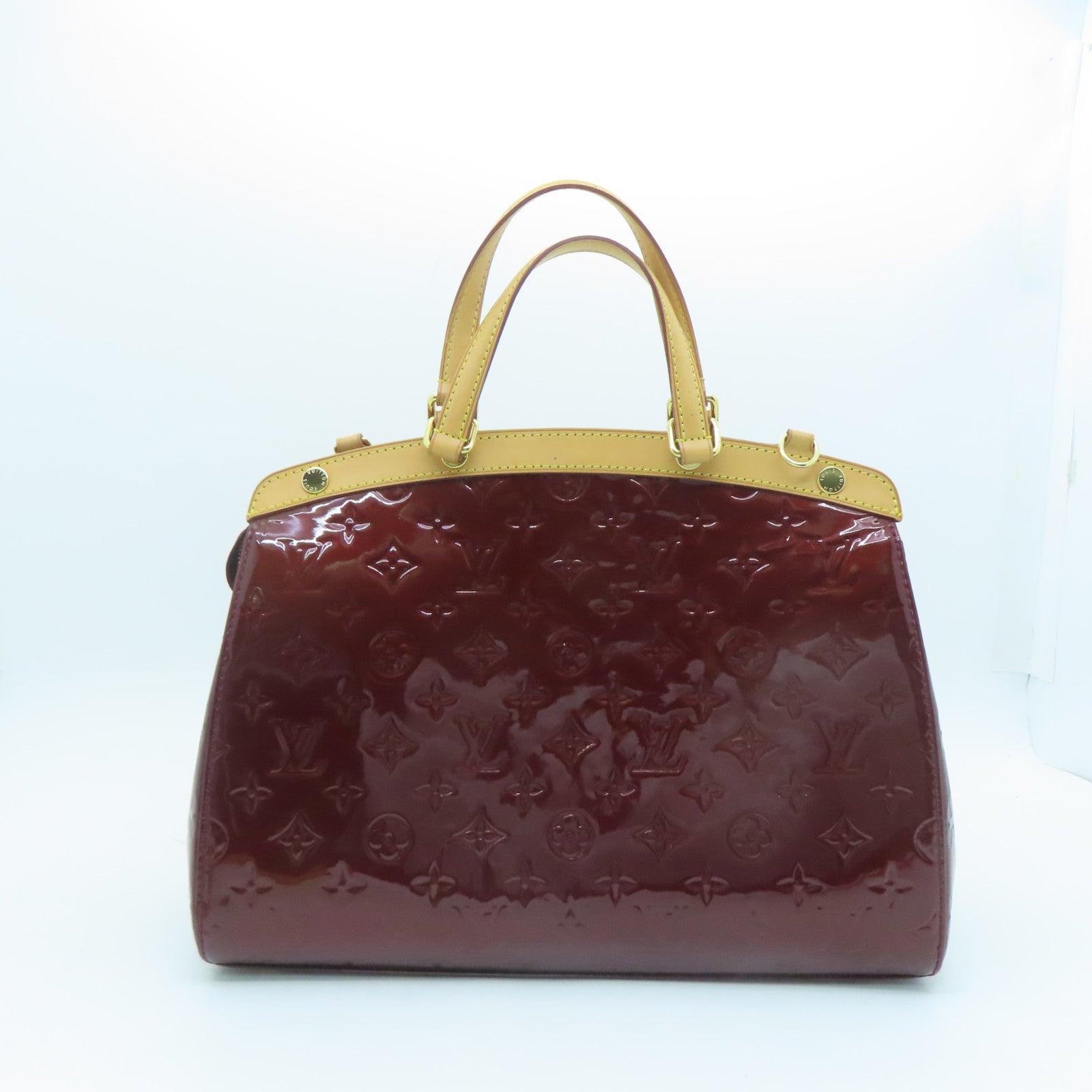 LOUIS VUITTON Monogram Vernis Brea MM Gold Buckle Hand Shoulder Dual-purpose Bag Wine Red