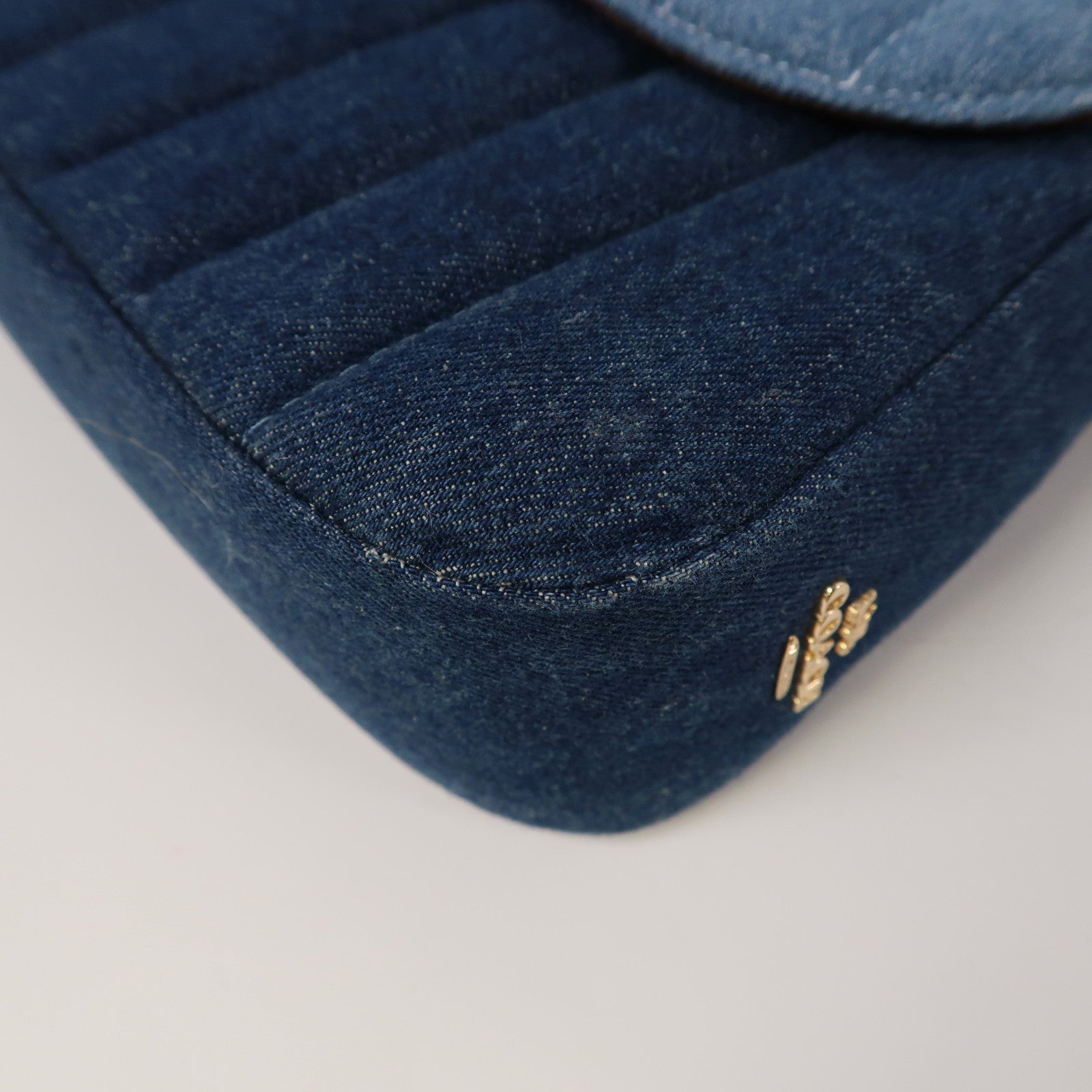 COACH 牛仔布Shoulder Bag金扣手挽肩背兩用袋藍色/黑色