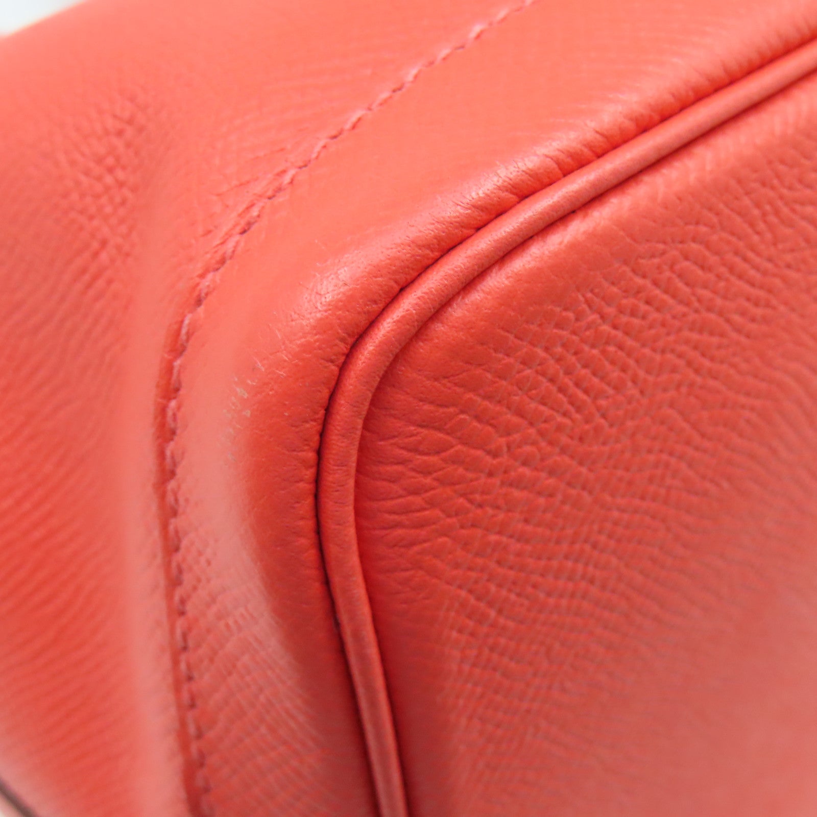 HERMES Veau Epsom皮革GardenParty PM銀扣手挽袋糖果紅色