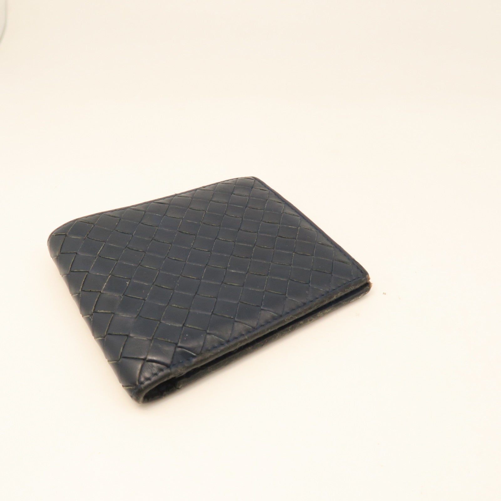 BOTTEGA VENETA Sheepskin Leather Wallet Blue