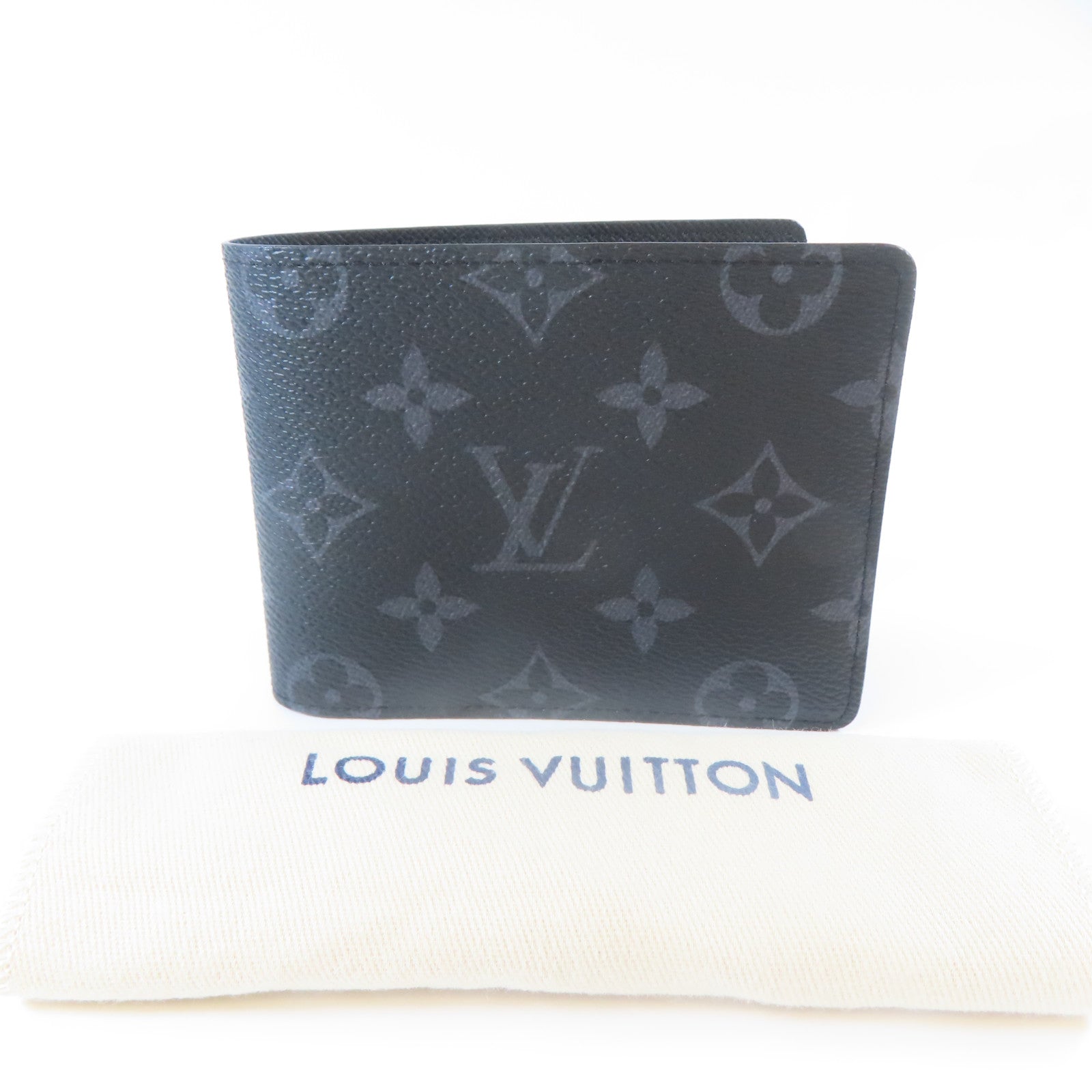 LOUIS VUITTON Monogram Eclipse Slender錢包黑色