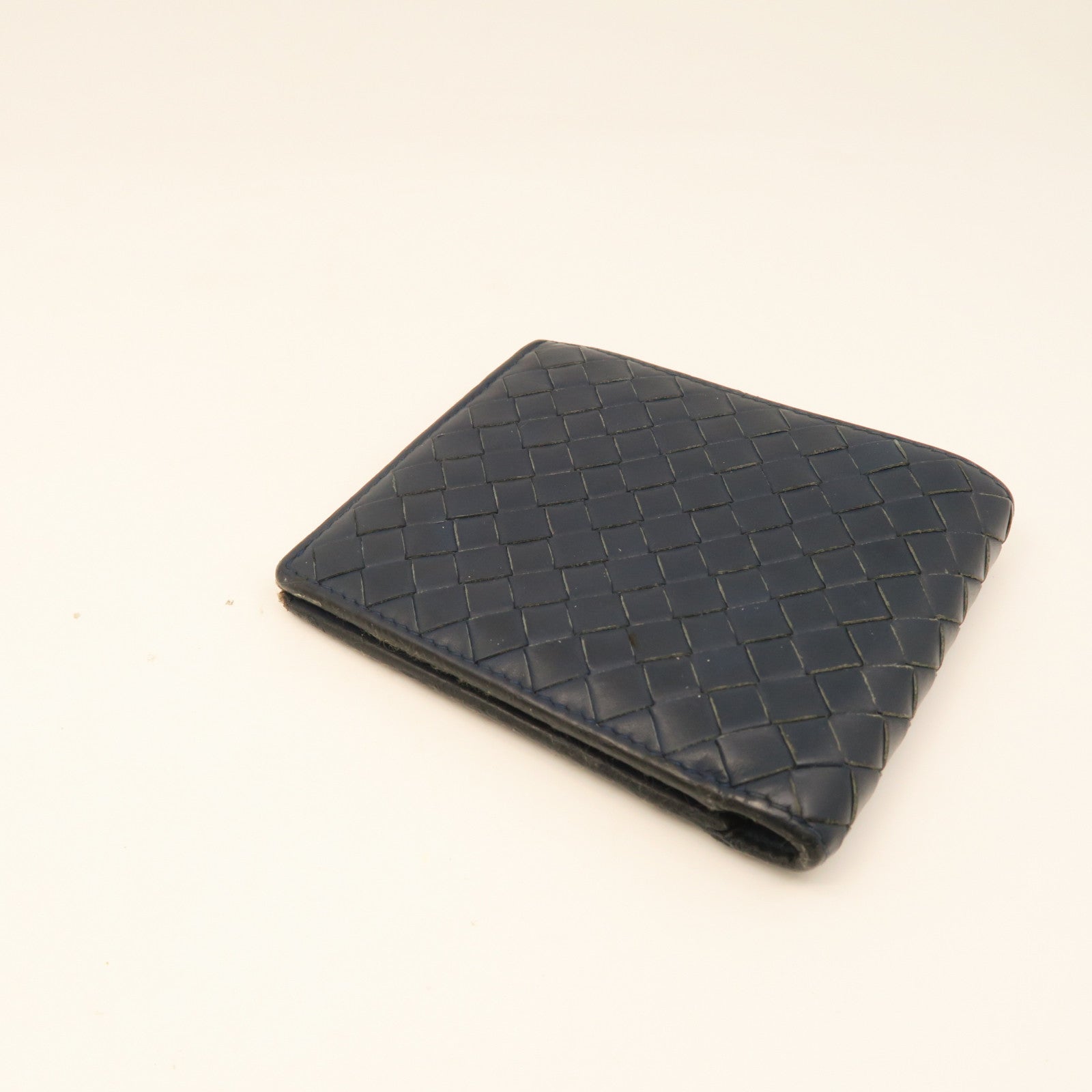 BOTTEGA VENETA Sheepskin Leather Wallet Blue
