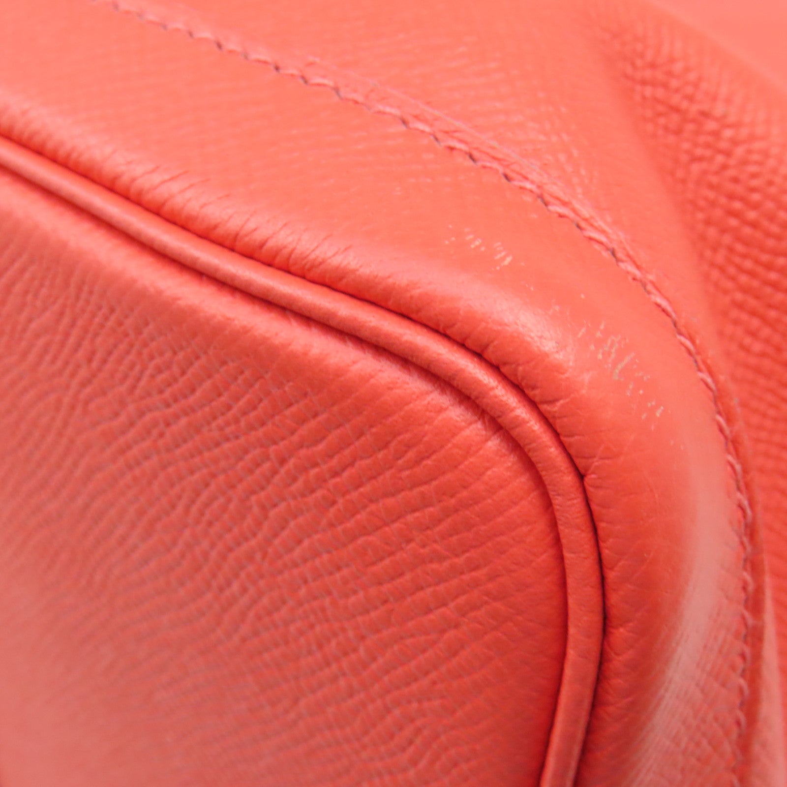 HERMES Veau Epsom皮革GardenParty PM銀扣手挽袋糖果紅色